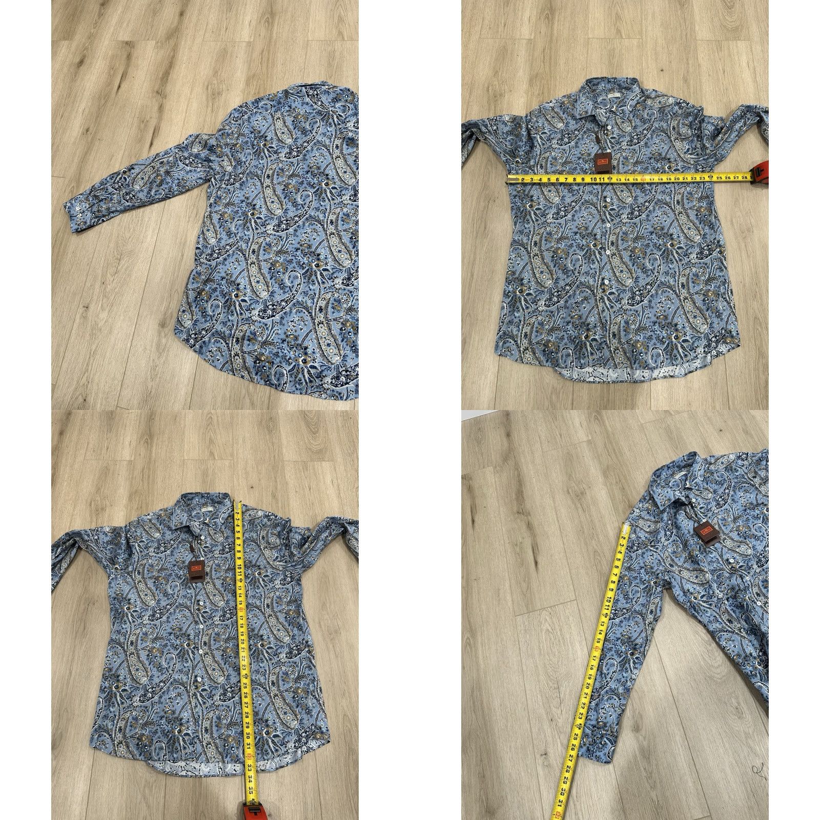 Etro NWT Etro Button-Down Dress Shirt Size 46 Blue/Multi Paisley Print Mens Shirt 46 Blue Paisley ETRO Dress Shirt Size 46R - 9 Thumbnail