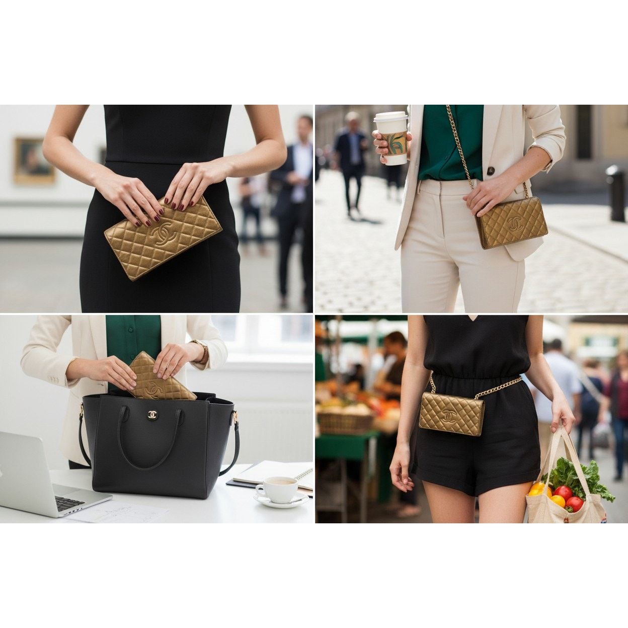 Chanel CHANEL Coco Mark Gold Matelasse Flap Wallet Size ONE SIZE - 2 Thumbnail