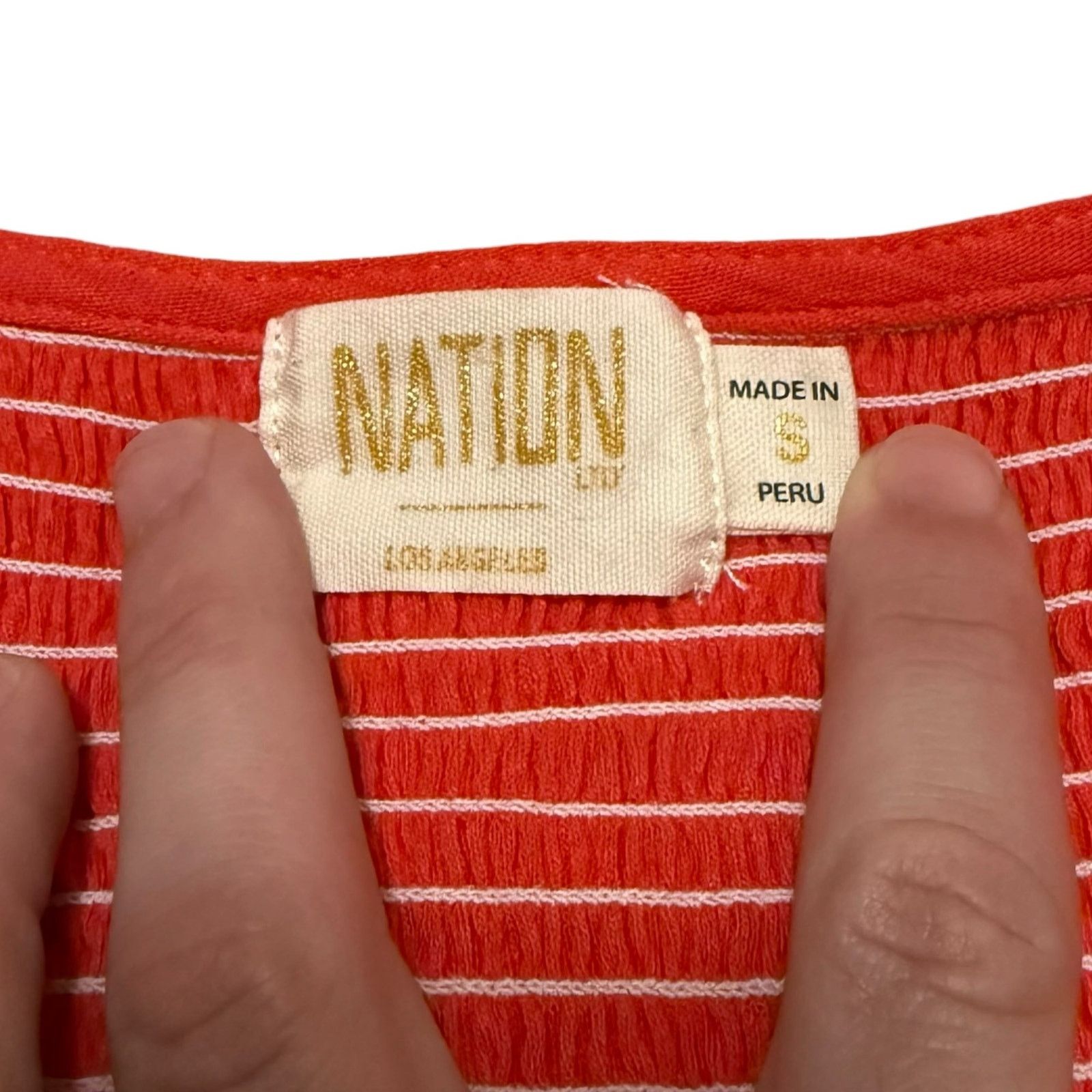 Nation LTD Nation Scarlett Smocked Flutter Sleeve Top Cotton Red Small Size S / US 4 / IT 40 - 5 Thumbnail