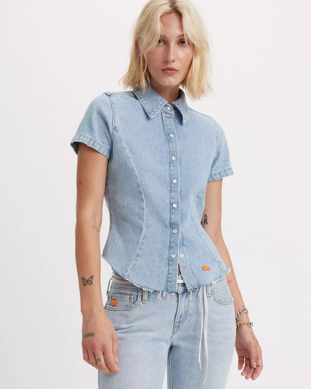 ERL × Levi's LEVI’S® X ERL FITTED DENIM SHIRT Size XS / US 0-2 / IT 36-38 - 4 Thumbnail
