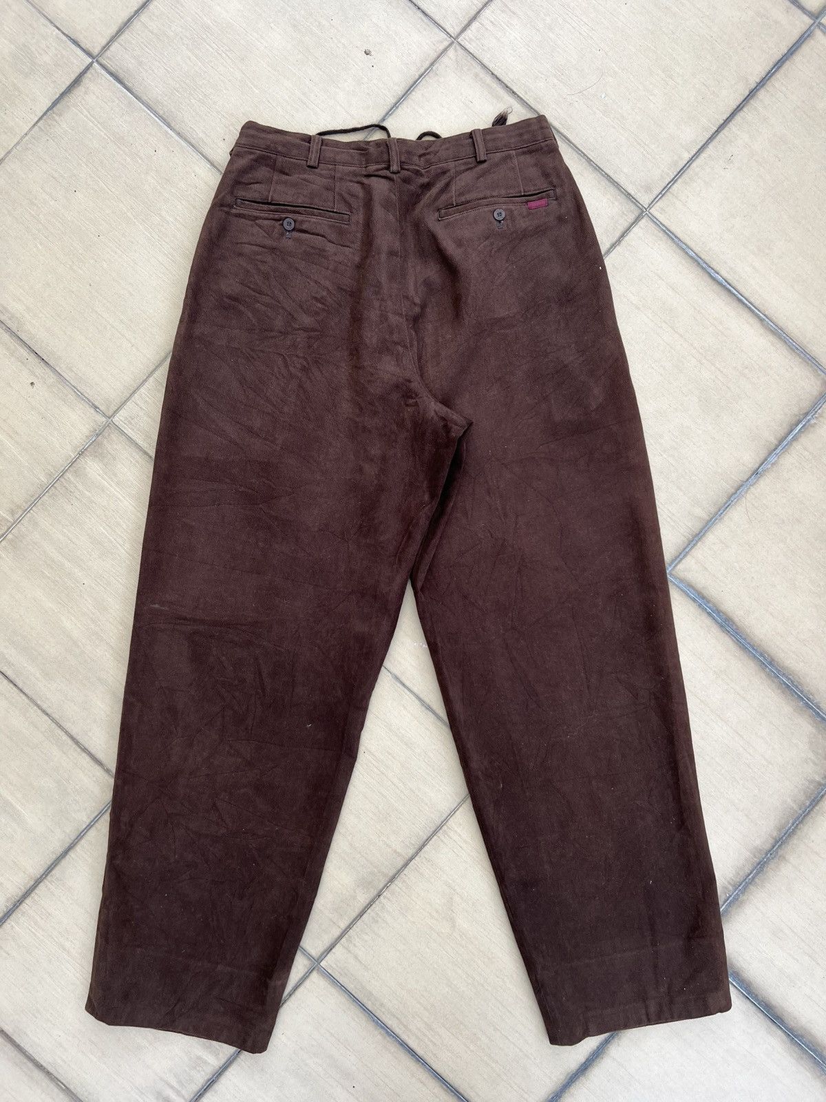 Mademoiselle Non Non Papas Japan X Tessuti Sondrio Baggy Gabardine Trouser Pant Size US 29 - 2 Thumbnail