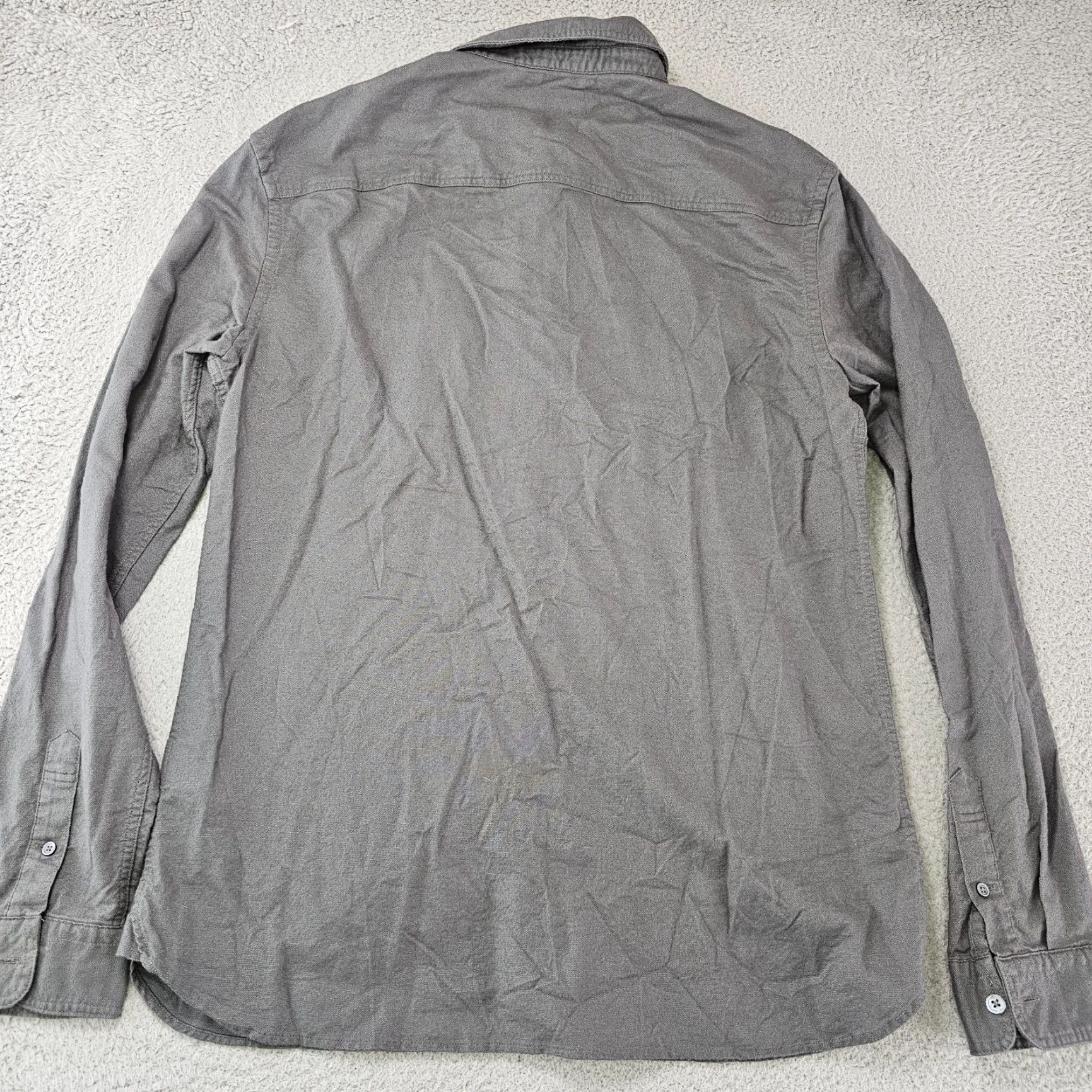 Allsaints AllSaints Shirt Mens Large Slim Grey Stretch Cotton Pocket Button Up Size US L / EU 52-54 / 3 - 5 Thumbnail
