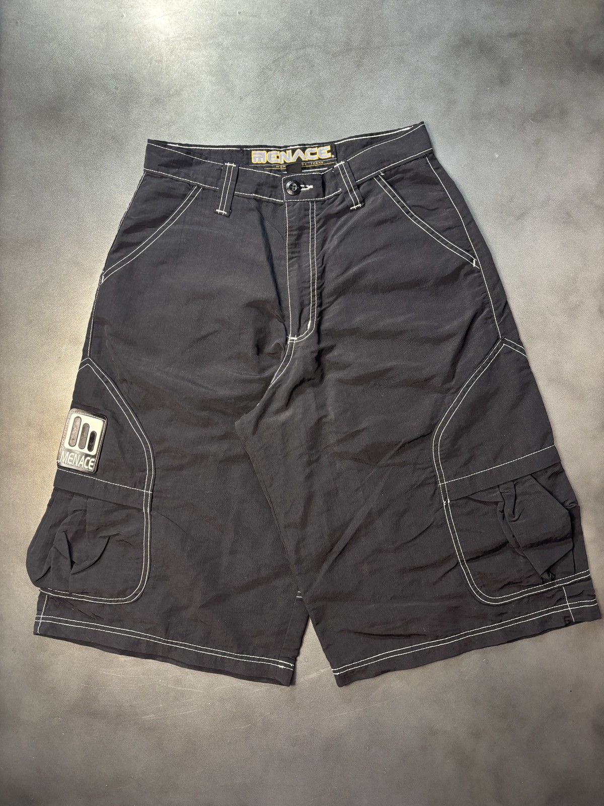 Menace × Vintage Vintage Menace Jeans Shorts 90s Nylon Raver Contrast Stitch Size US 28 / EU 44 - 22 Thumbnail