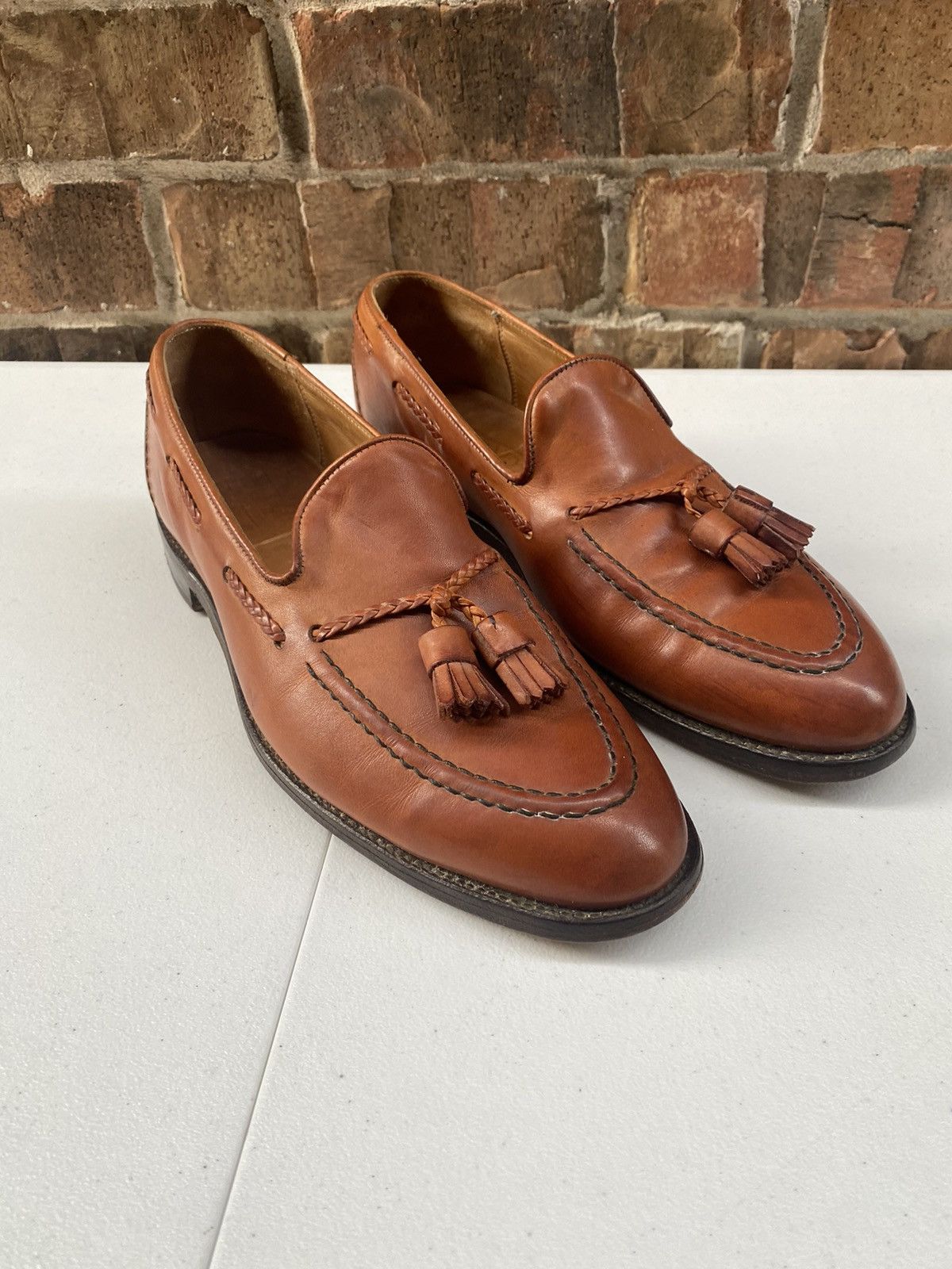 Cheaney Cheaney 🇮🇹 brown braided leather tassel loafer bench made UK Size US 9 / EU 42 - 1 Thumbnail