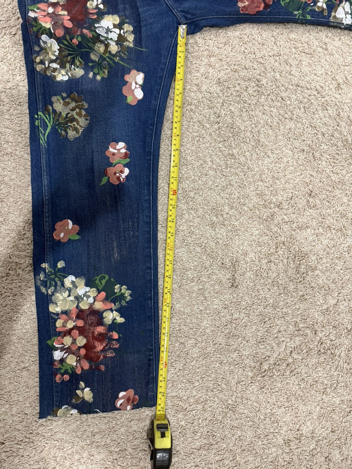 Gucci Hand Painted Floral Jeans Size US 32 / EU 48 - 6 Thumbnail