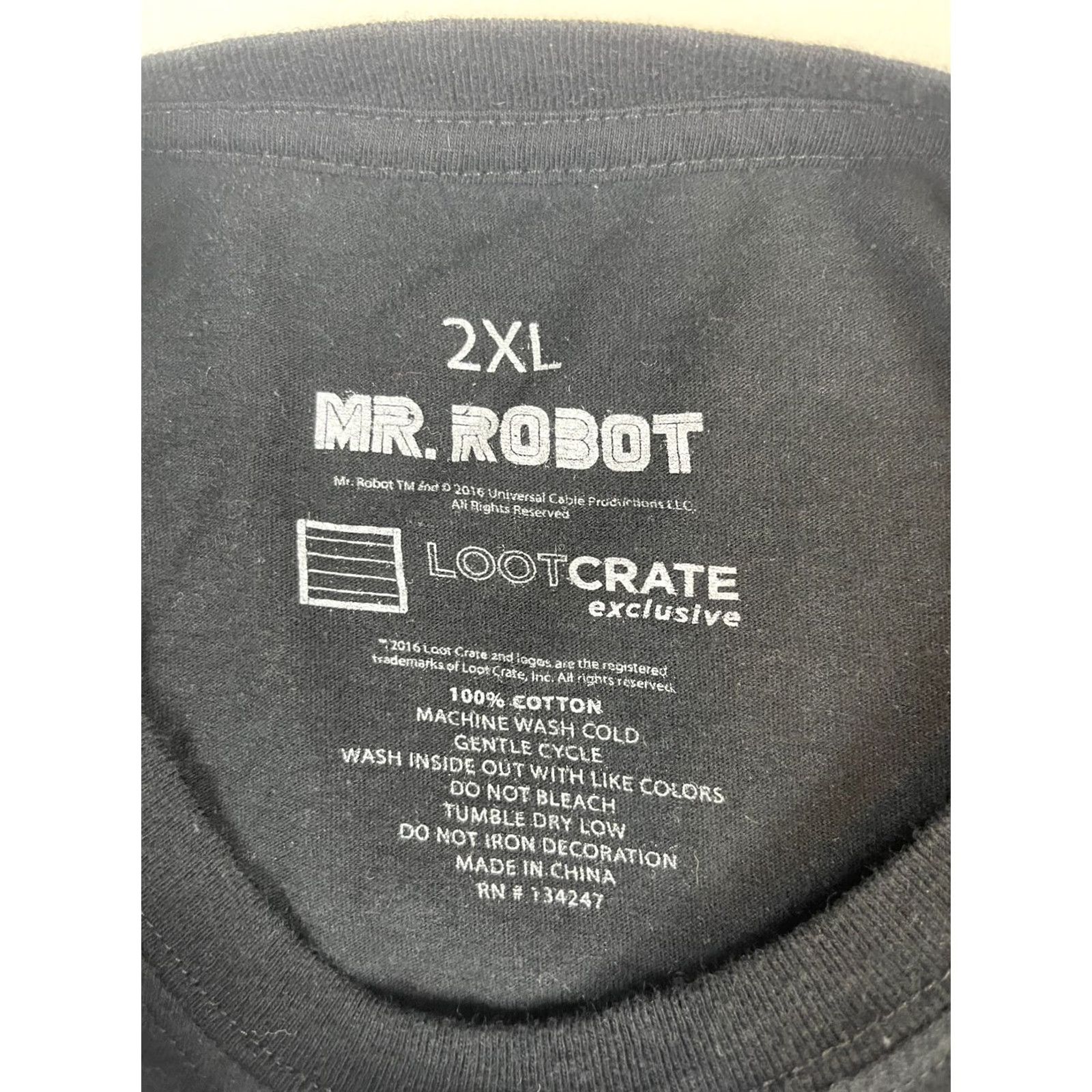 Vintage Loot Crate Mr. Robot fsociety Graphic T-Shirt Sz 2XL Men Black Cotton Crew Neck Short Sleeve T-Shirt Size US XXL / EU 58 / 5 - 4 Thumbnail