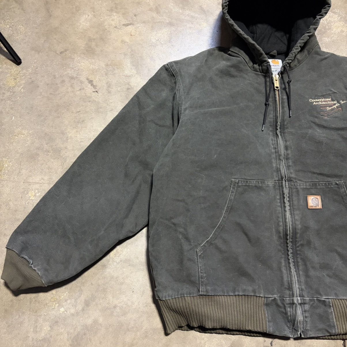 Carhartt Vintage Carhartt Mossy Green Hooded Active Jacket Zip Up Y2K Size US XL / EU 56 / 4 - 5 Thumbnail