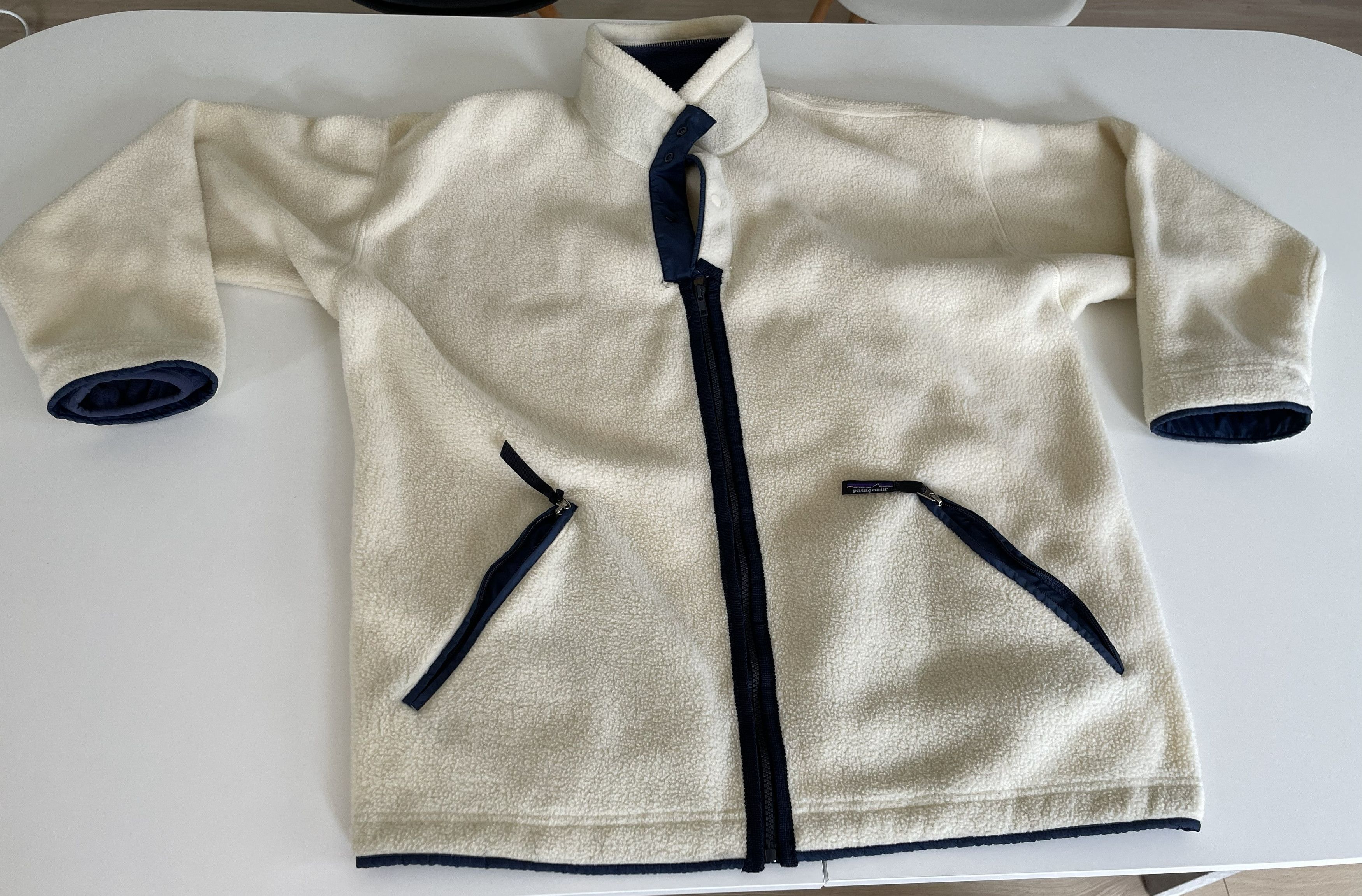 Patagonia 1995 Patagonia Synchilla Full-Zip Fleece - Cream/Navy - L Size US L / EU 52-54 / 3 - 16 Thumbnail