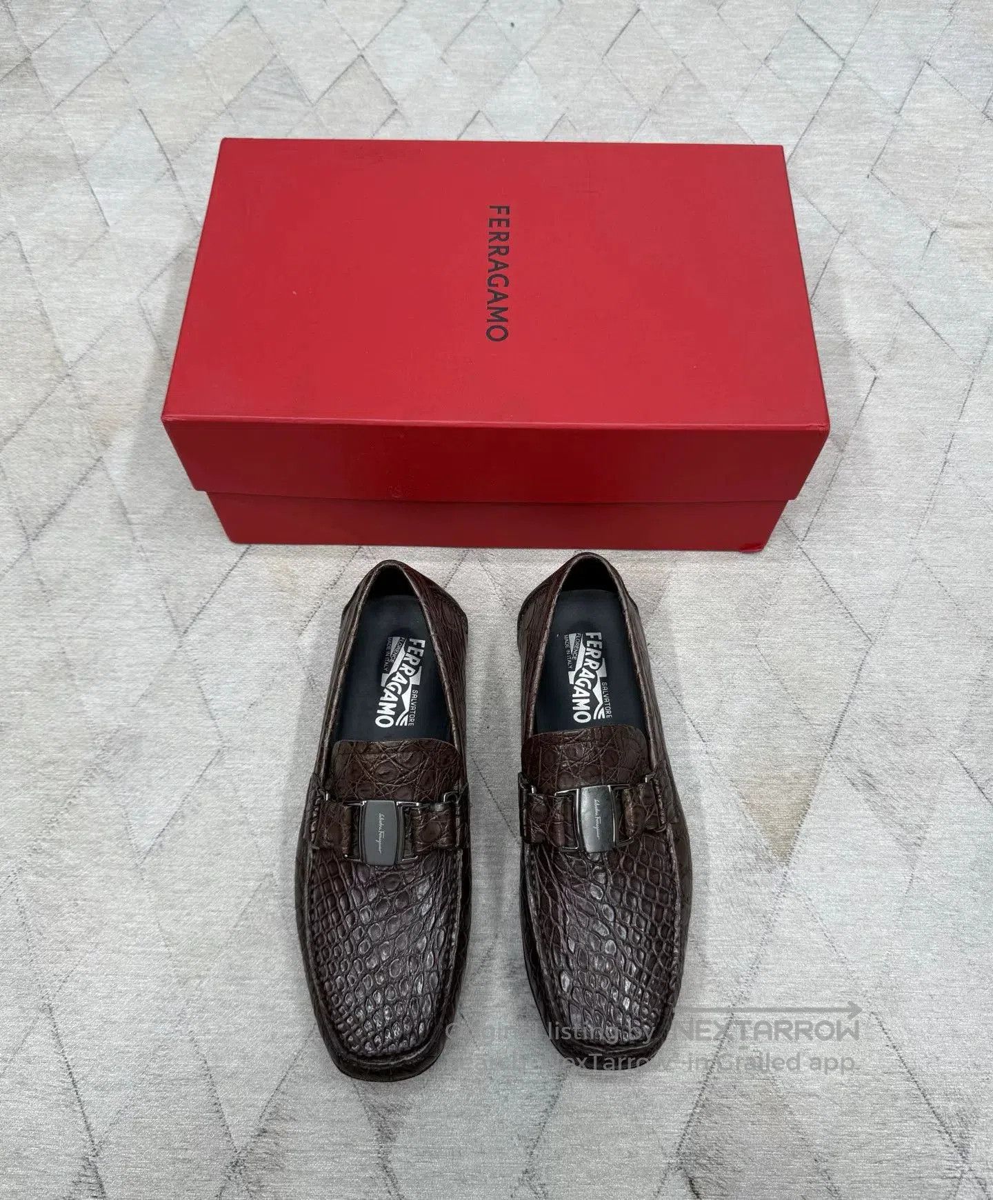 Salvatore Ferragamo Ferragamo Crocodile Leather Shoes w/ Metal Buckle. Size US 8 / EU 41 - 1 Thumbnail