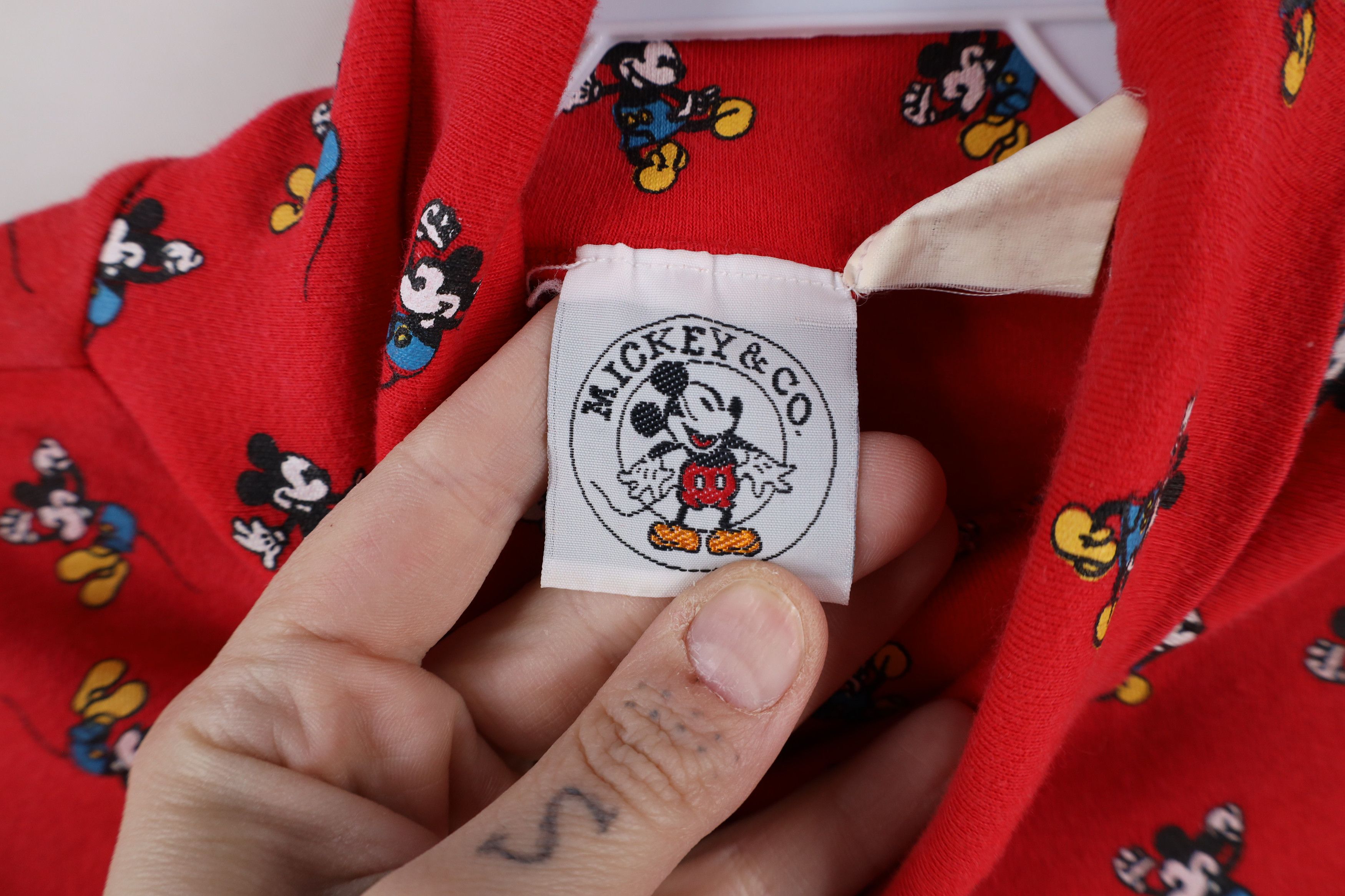 Disney × Vintage Vintage 90s Disney Mickey Mouse All Print Turtleneck T-Shirt Size L / US 10 / IT 46 - 5 Thumbnail
