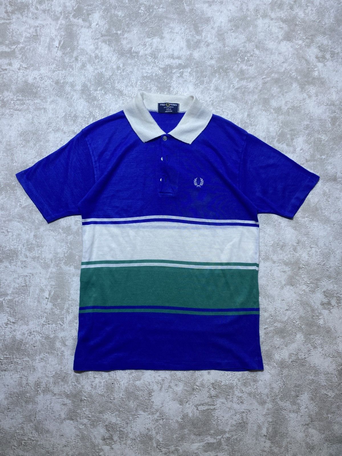 Fred Perry Vintage 80’s Fred Perry Sportswear Polo Shirt Striped Blue M Size US M / EU 48-50 / 2 - 2 Thumbnail
