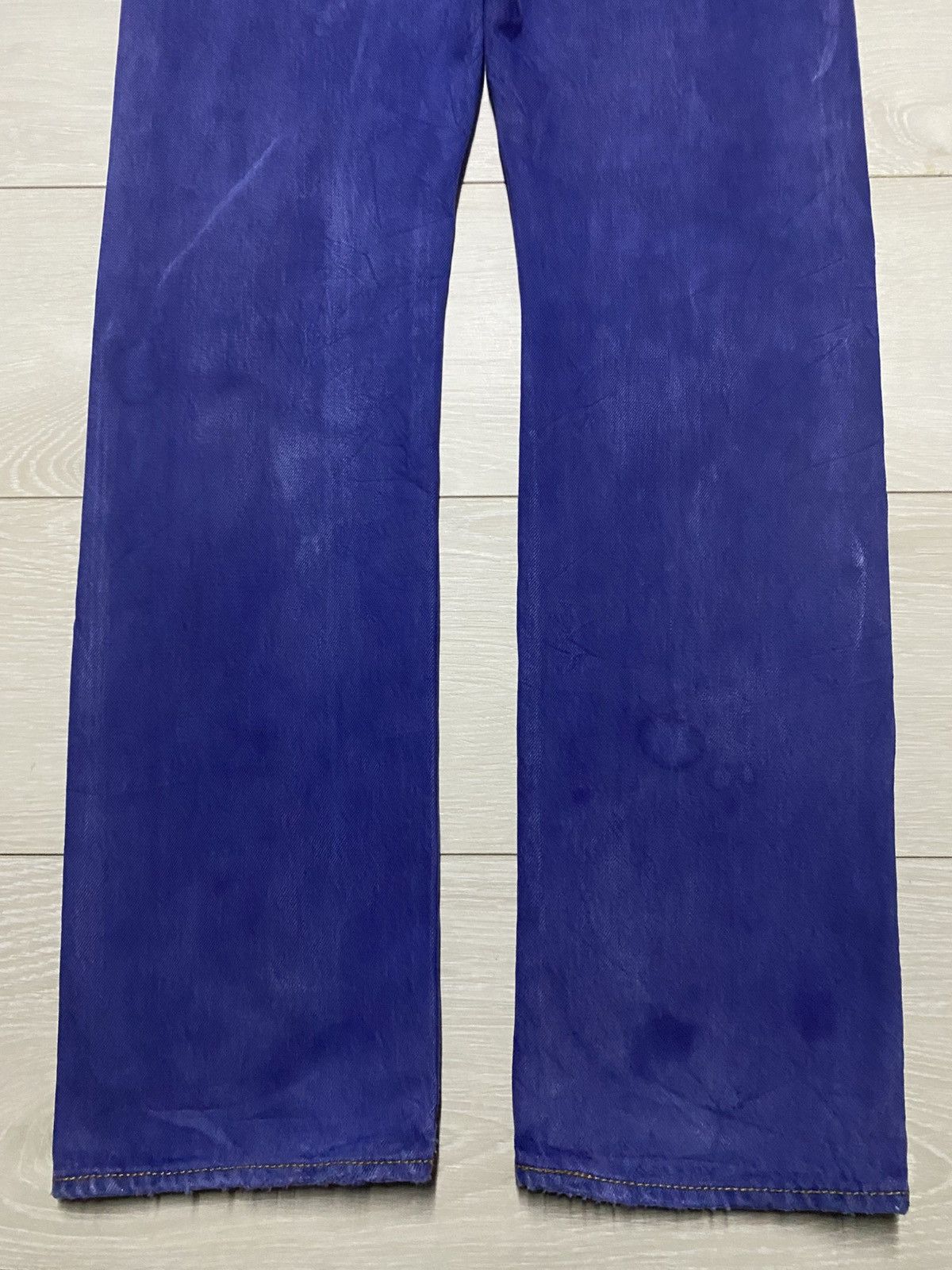 Levi's Vintage Levis 501 Y2K Blue Wash Distressed Slim Fit Jeans Size US 33 - 6 Thumbnail