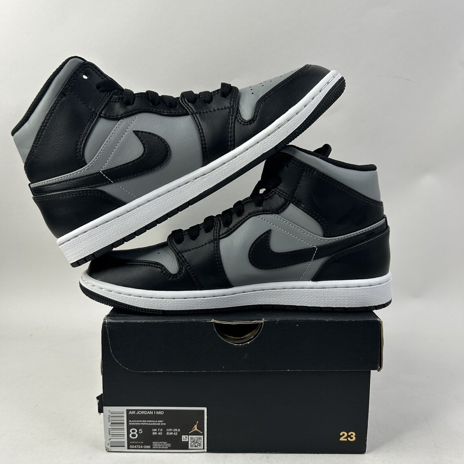 Nike Nike Shoes Air Jordan 1 Mid “Shadow/Particle Grey” 2024 Size US 8.5 / EU 41-42 - 3 Thumbnail