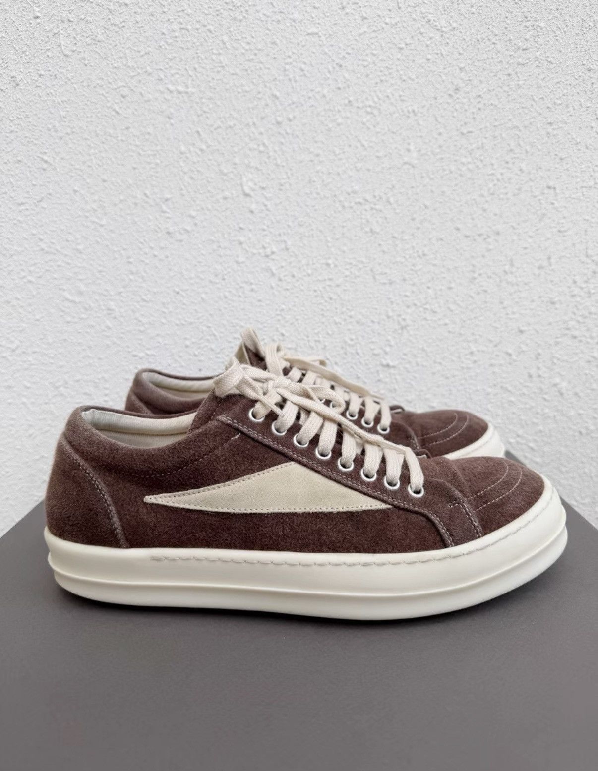 Rick Owens Rick Owens DRKSHDW high-top sneakers, burgundy suede Size US 8 / EU 41 - 1 Thumbnail