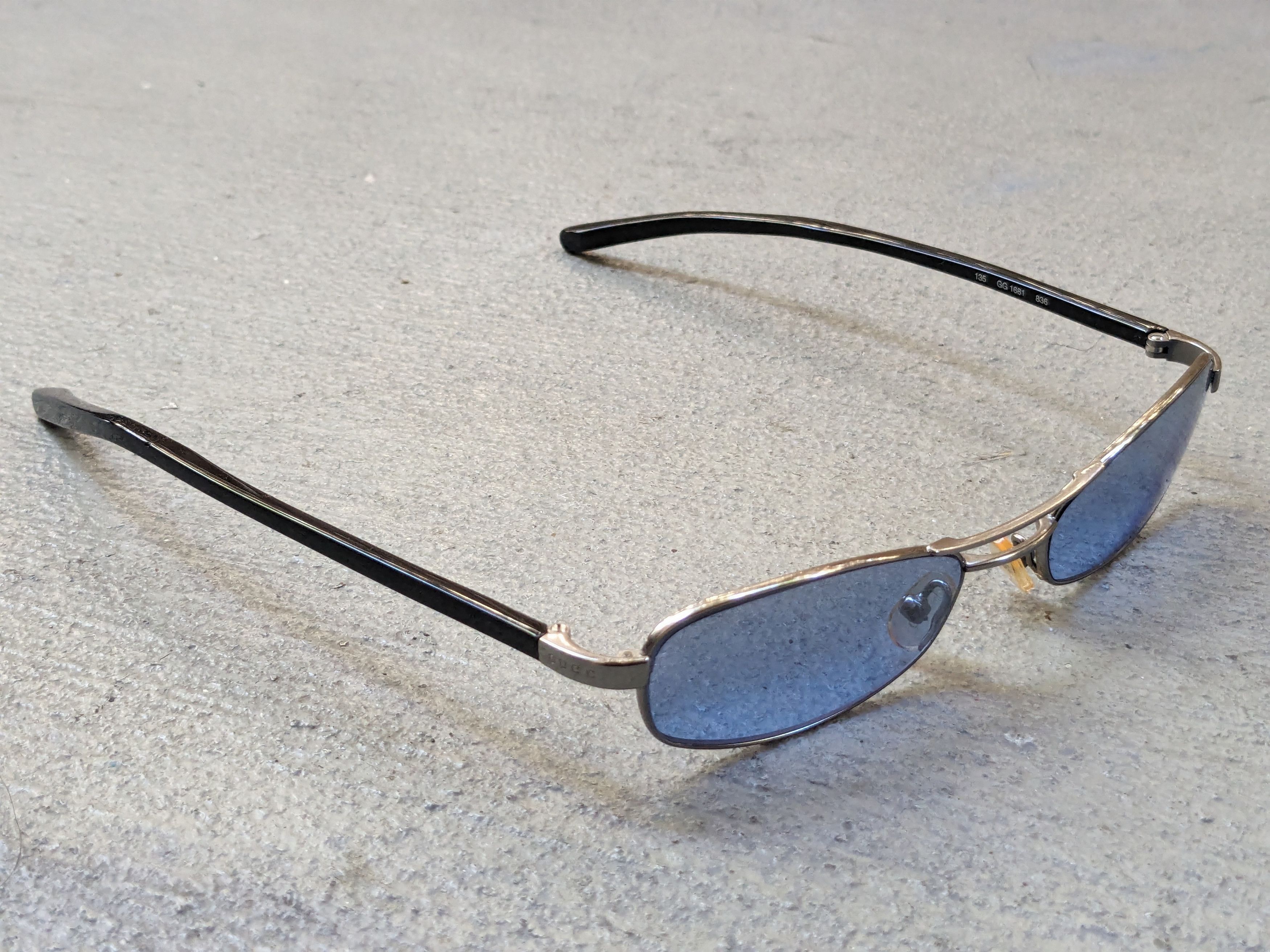 Gucci Gucci Sunglasses GG1681/S Bkue Silver Vintage Y2K Tiny Size ONE SIZE - 2 Thumbnail