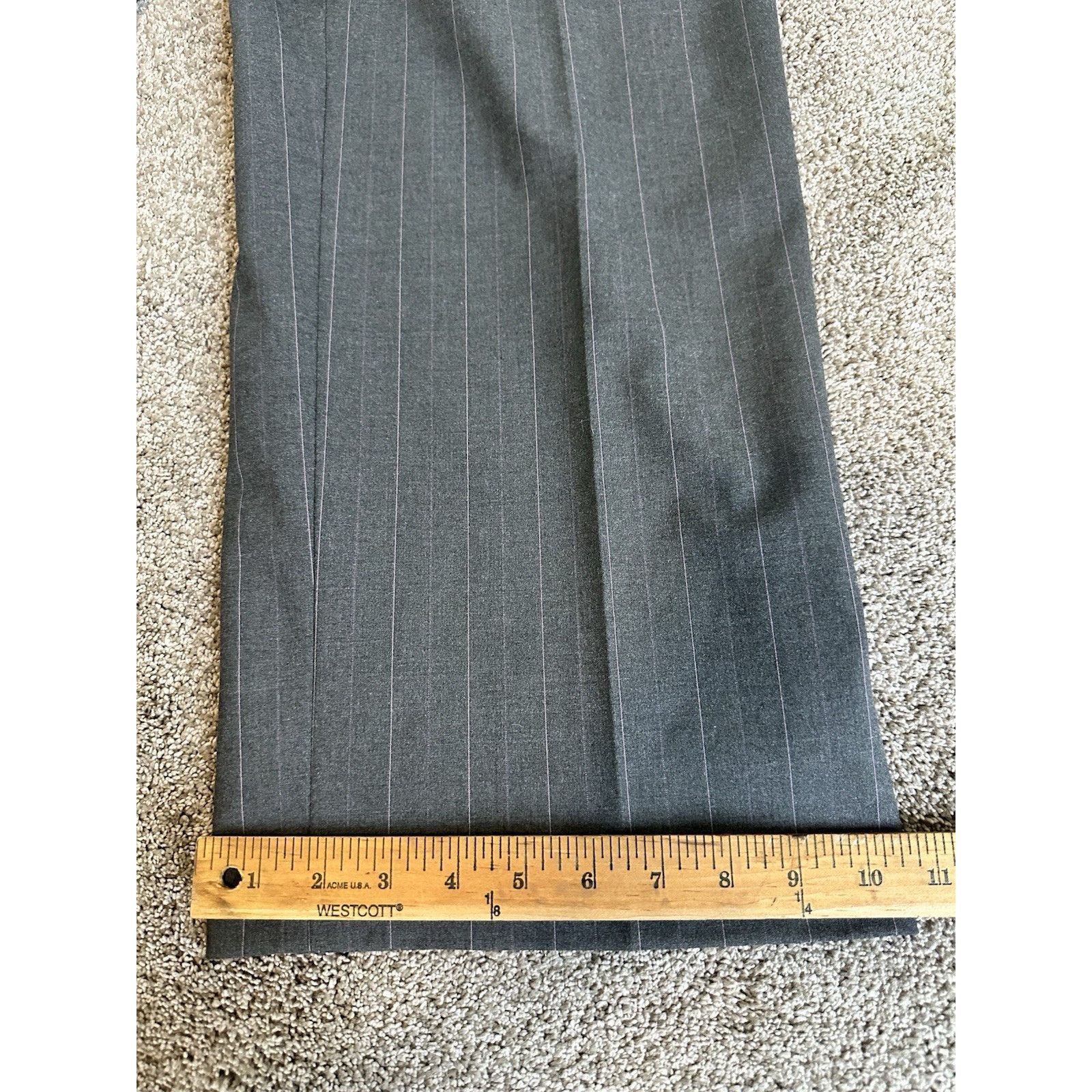 Talbots Talbots Pinstripe Pants Womens 16W Gray Pink Front Zip Size 38" / US 16 / IT 52 - 2 Thumbnail