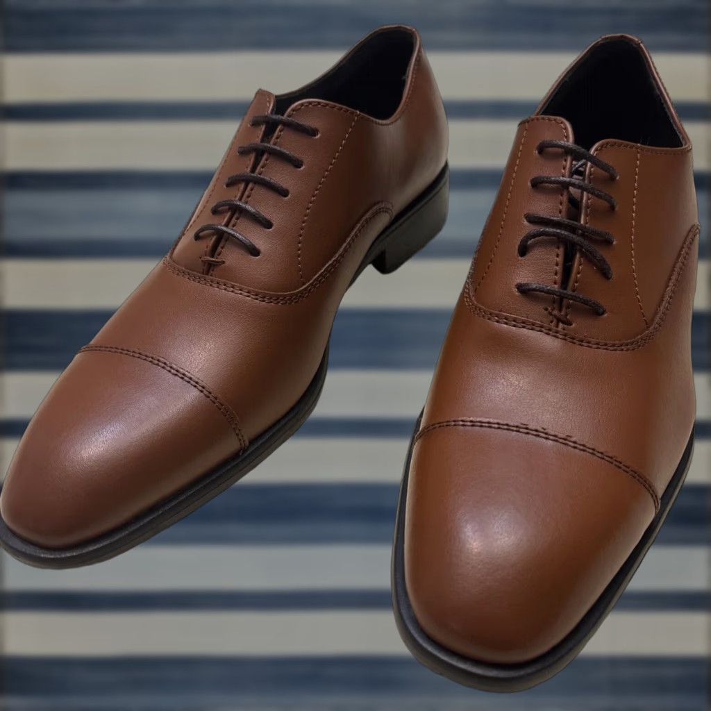 Nordstrom Rack Men's Derby Shoes Cap Toe Brown Leather Size 8M Classic