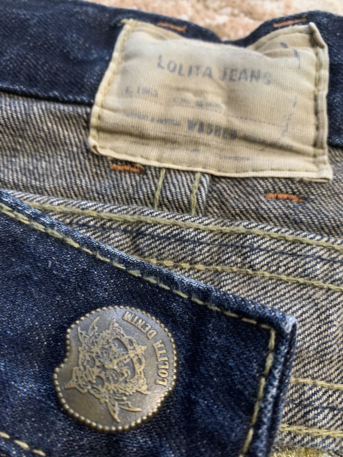 Japanese Brand LOLITA CROWN EMBROIDERY JEANS Size US 34 / EU 50 - 8 Thumbnail