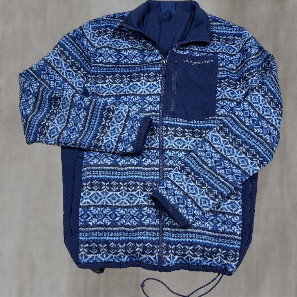 Vineyard Vines Vineyard Vines Sweater Small Blue Full Zip Jacket Nordic Southwestern Women Size S / US 4 / IT 40 - 1 Thumbnail