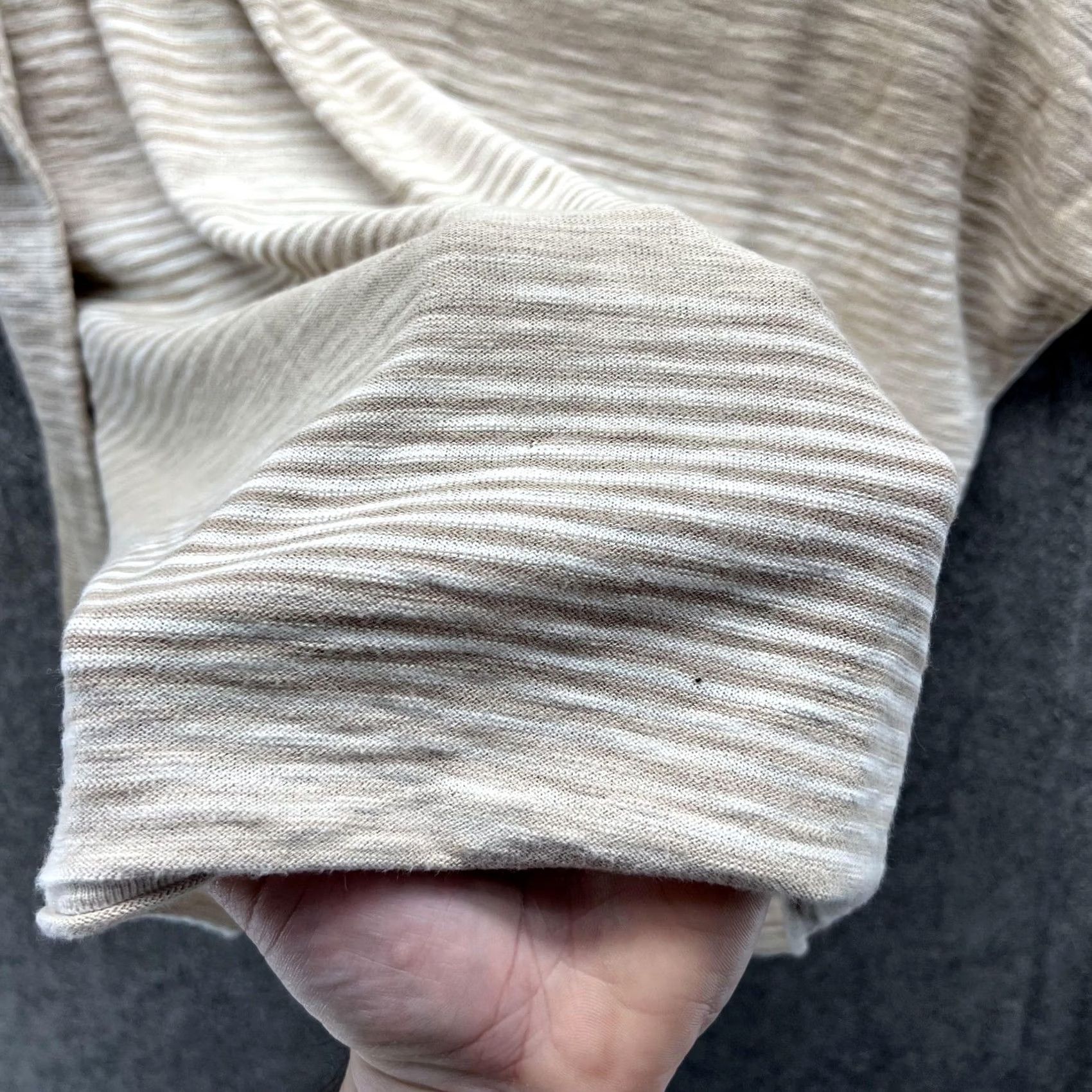 Vince VINCE Shirt Womens M Beige Striped Jersey Long Sleeve Relaxed Top Size M / US 6-8 / IT 42-44 - 7 Thumbnail