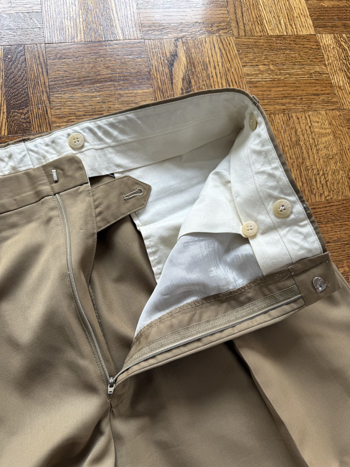 Polo Ralph Lauren Vintage 80s Polo Ralph Lauren Pleated Khaki Trousers Size US 35 - 6 Thumbnail