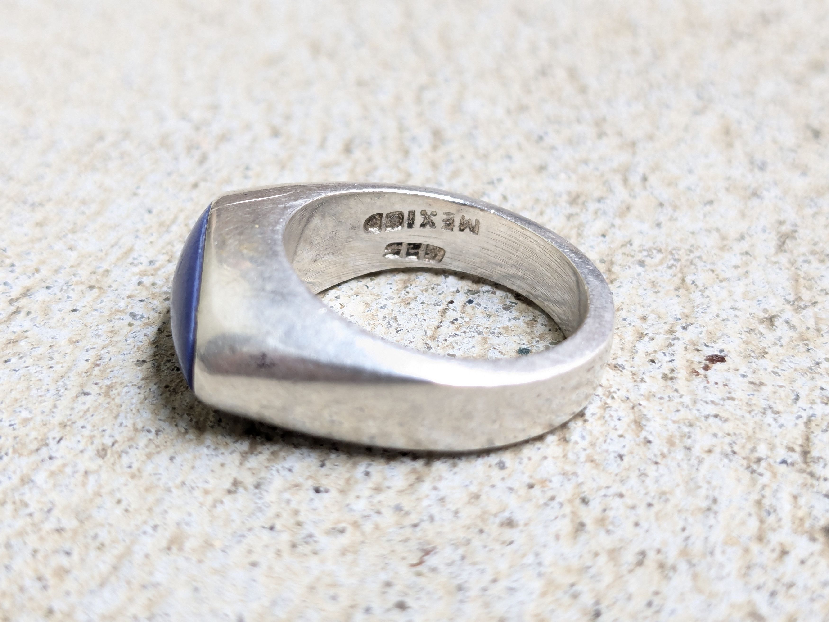 Jewelry Sterling Silver Ring Lapis Lazuli 7.25 Blue Modern Abstract Size ONE SIZE - 3 Thumbnail