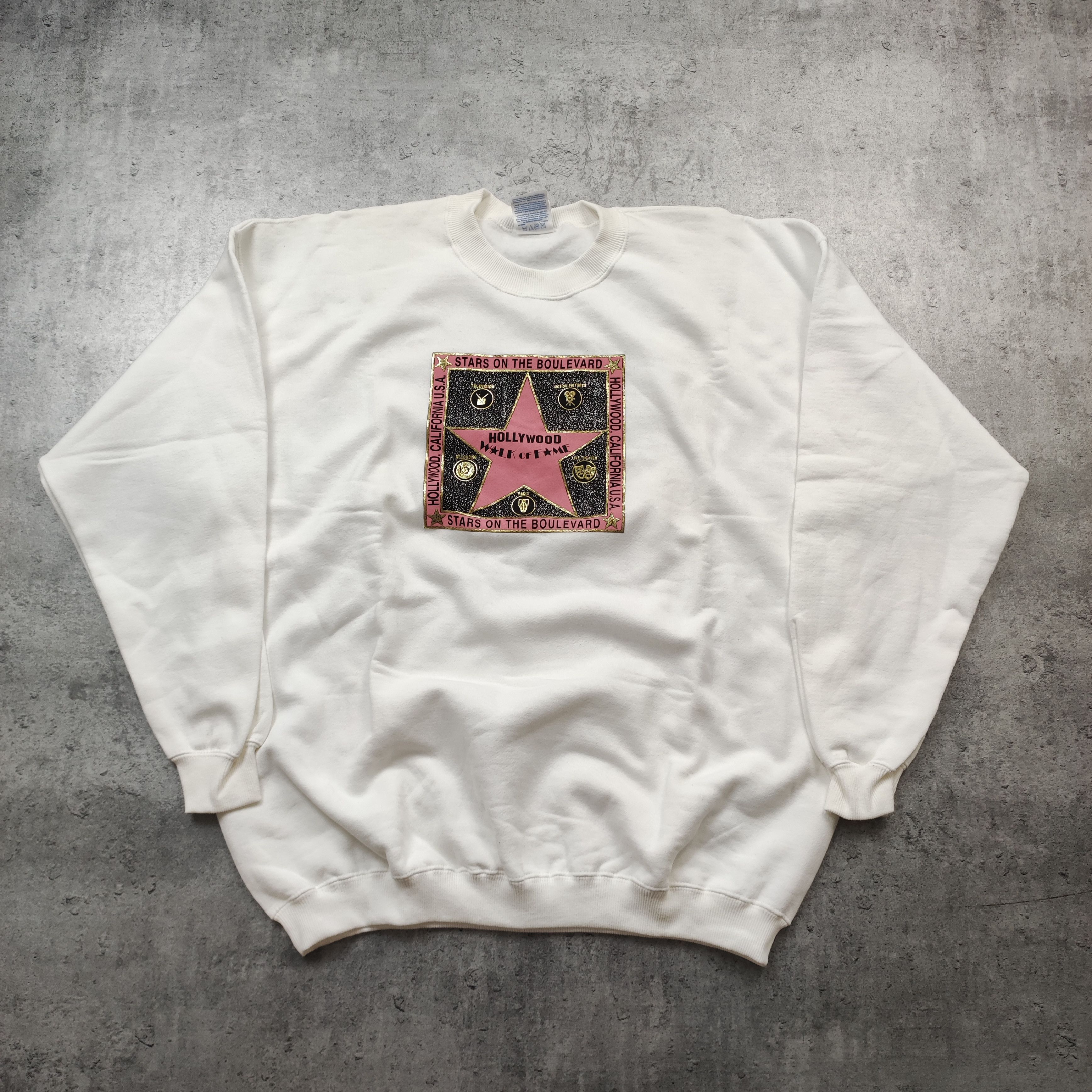 Vintage Vintage 90s Hollywood Walk of Fame Gildan Sweatshirt Size US XL / EU 56 / 4 - 2 Thumbnail