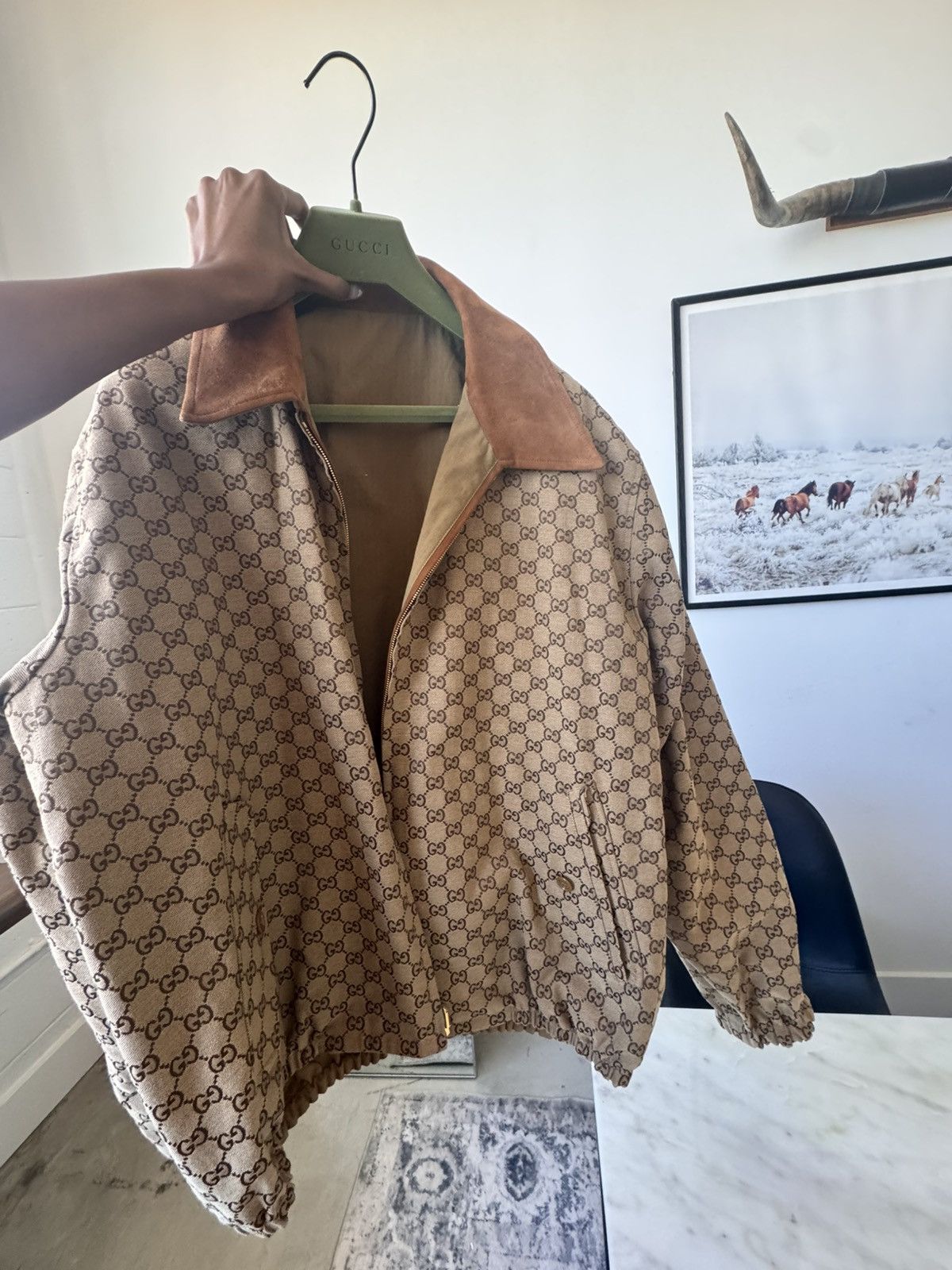 Gucci Gucci Reversible GG Jacket 'Light Brown' Size US L / EU 52-54 / 3 - 2 Thumbnail