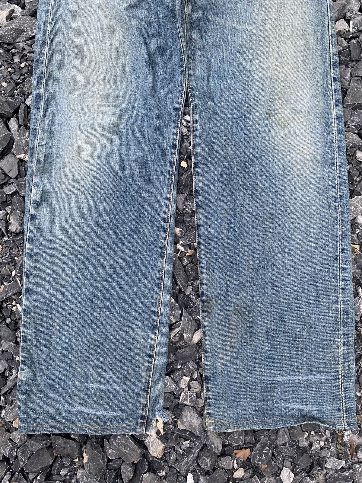 VINTAGE EDWIN 505X BAGGY SELVEDGE FADED DISTRESSED DENIM
