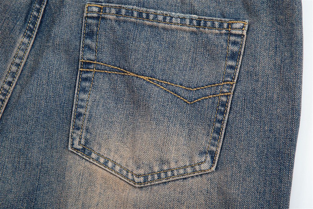 Japanese Brand × Jean Distressed street washed contrasting casual all-match jeans Size US 32 / EU 48 - 5 Thumbnail