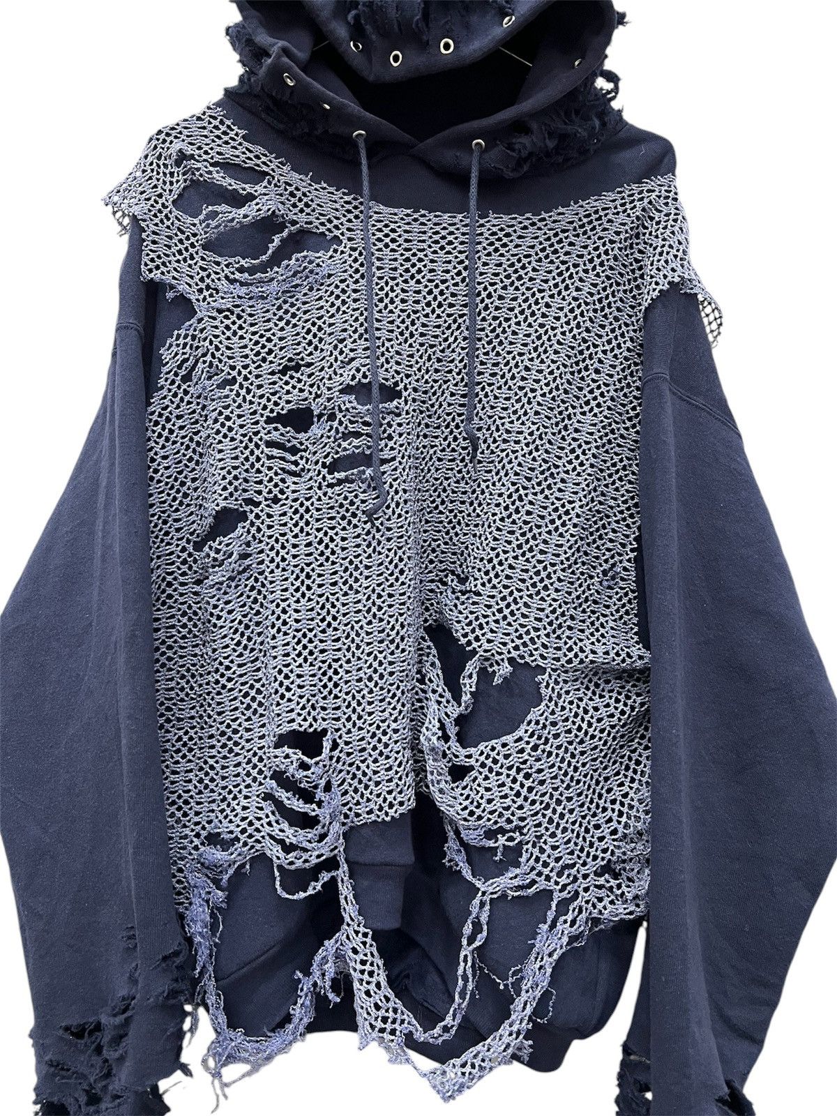 Japanese Brand CUSTOM ARCHIVE HOODIE L.G.B. Style SWEATER RIPPED Size US M / EU 48-50 / 2 - 2 Thumbnail