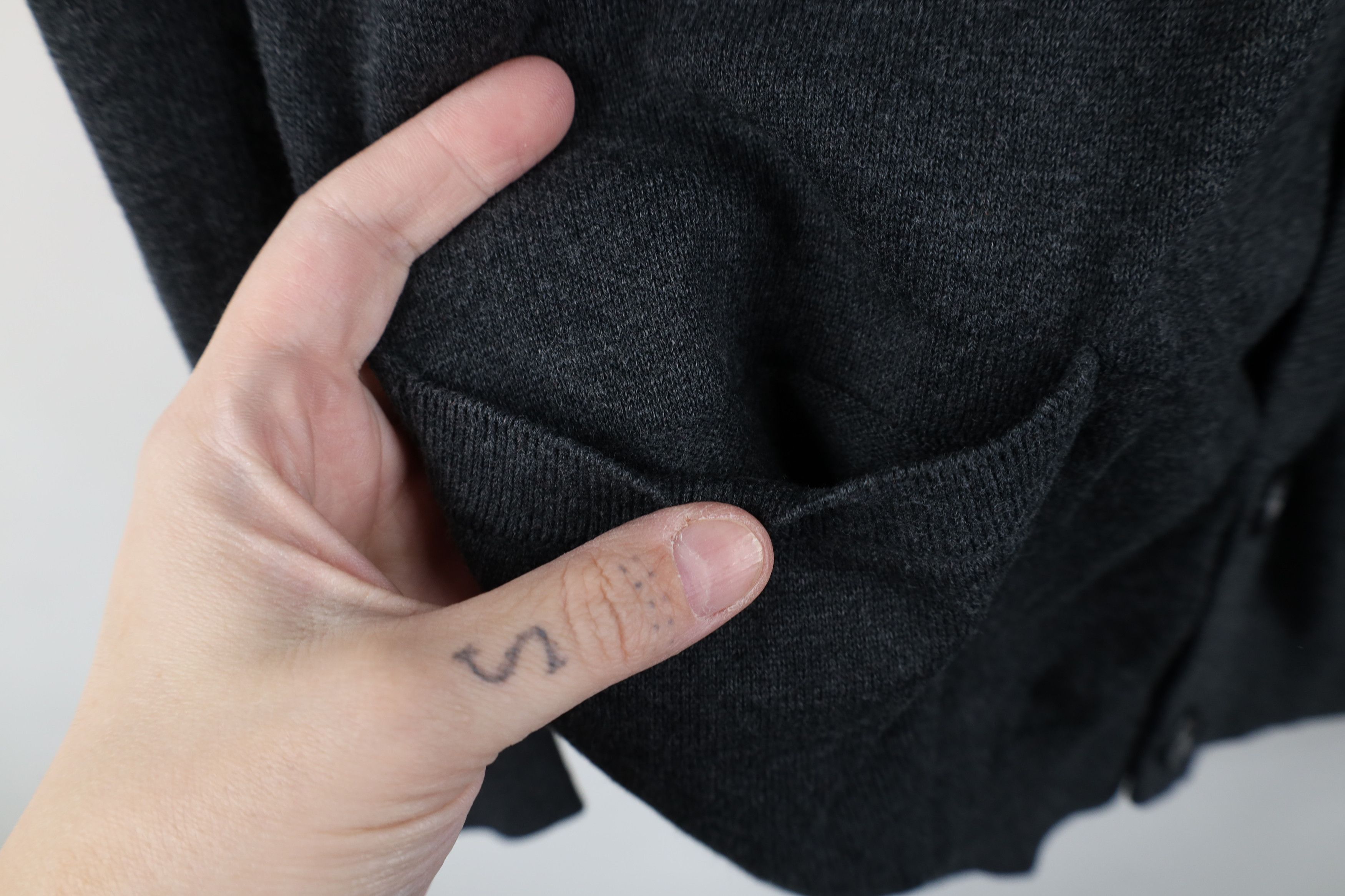 Vintage Vintage 90s Y2K Streetwear Cotton Knit Cardigan Sweater Gray Size US L / EU 52-54 / 3 - 5 Thumbnail