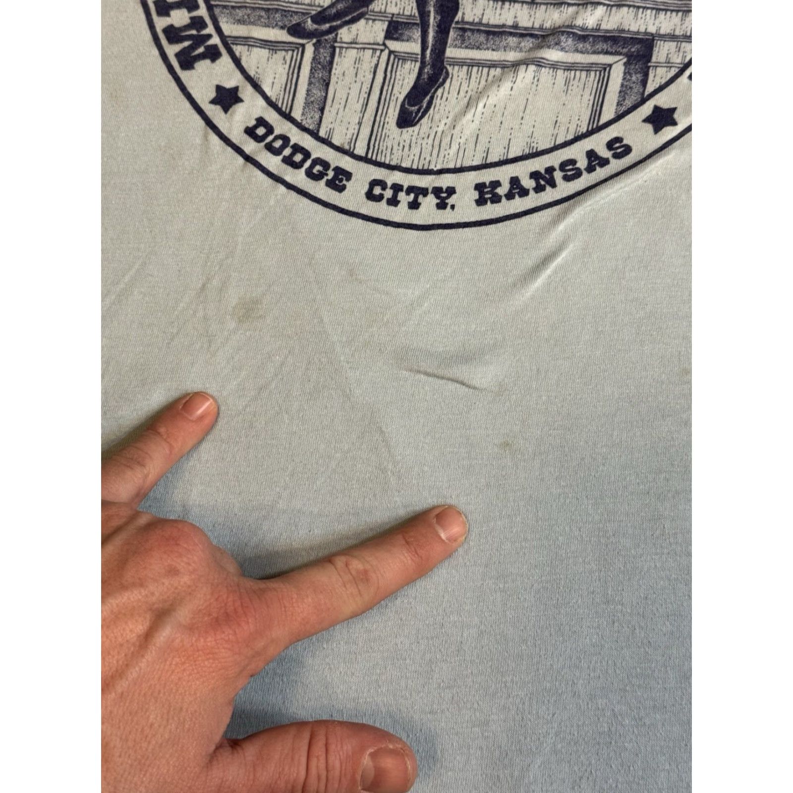 Vintage VINTAGE 80s Miss Kitty’s Long Branch Saloon T Shirt XL Dodge City Kansas Brothel Shirt Adult XL Blue 80s City Punk Rock Men Size US XL / EU 56 / 4 - 3 Thumbnail