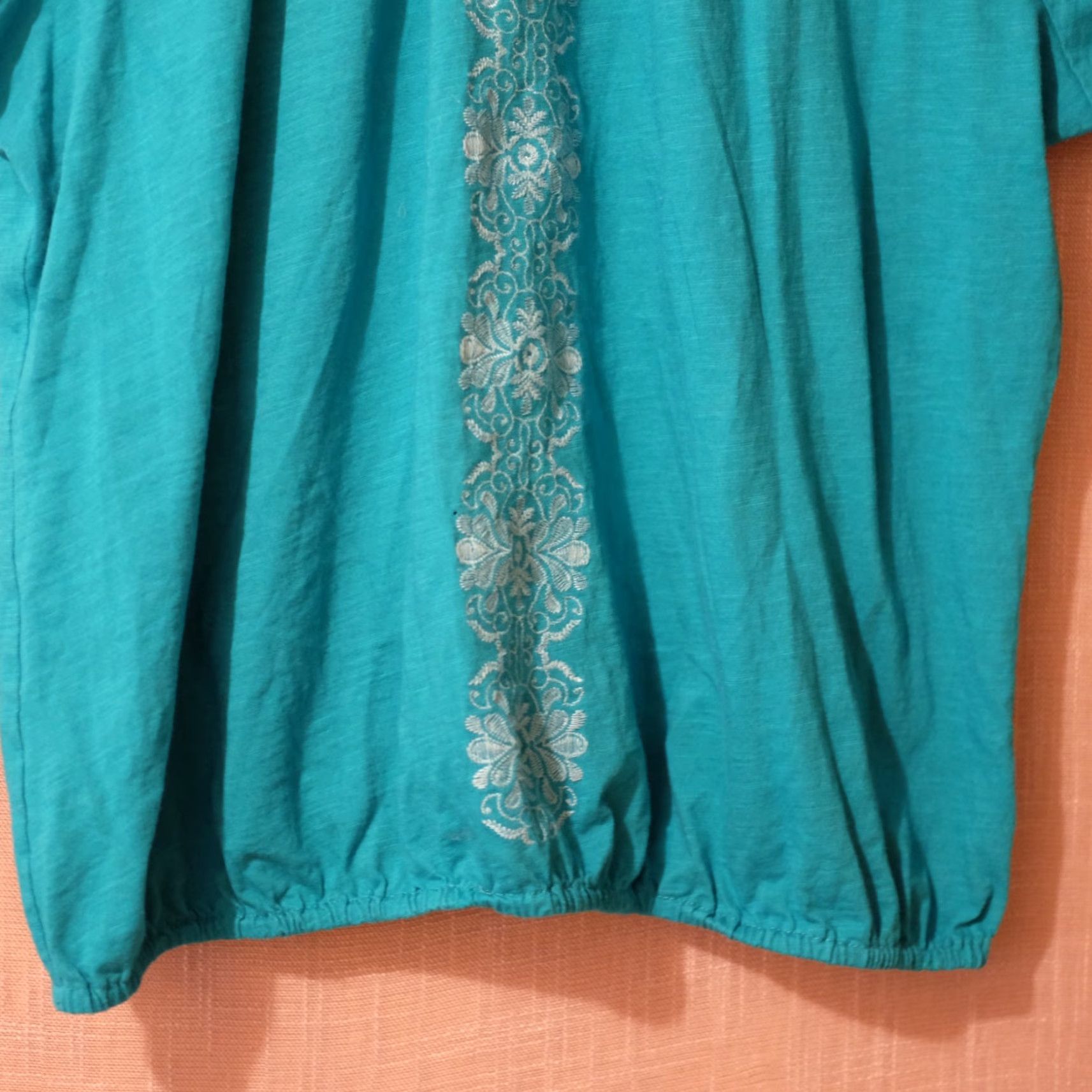 Faded Glory Faded Glory Short Sleeve Green Embroidered Cotton Women's Plus Size 2X T-Shirt Regular 100% Cotton Lightweight Casual Nike? Size 40" / US 18 - 4 Thumbnail