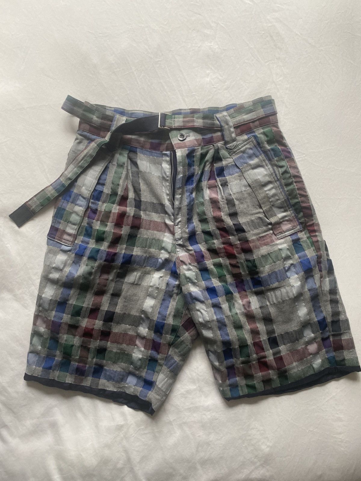 Sacai Men’s Sacai checkered madras-type shorts Size US 31 - 1 Thumbnail