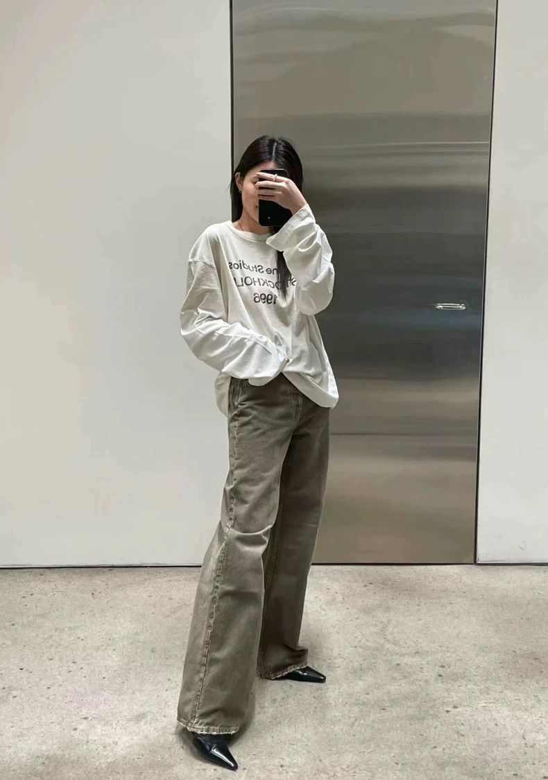 Acne Studios Acne Studios Mud-sand-colored Maillard jeans Size US 27 - 2 Thumbnail