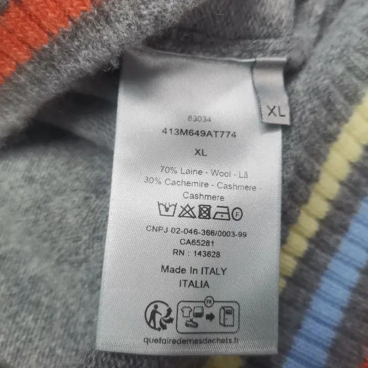 Dior Dior SS24 Color Logo Embroidered Cashmere Sweater 0079-2507 Size US XL / EU 56 / 4 - 3 Thumbnail