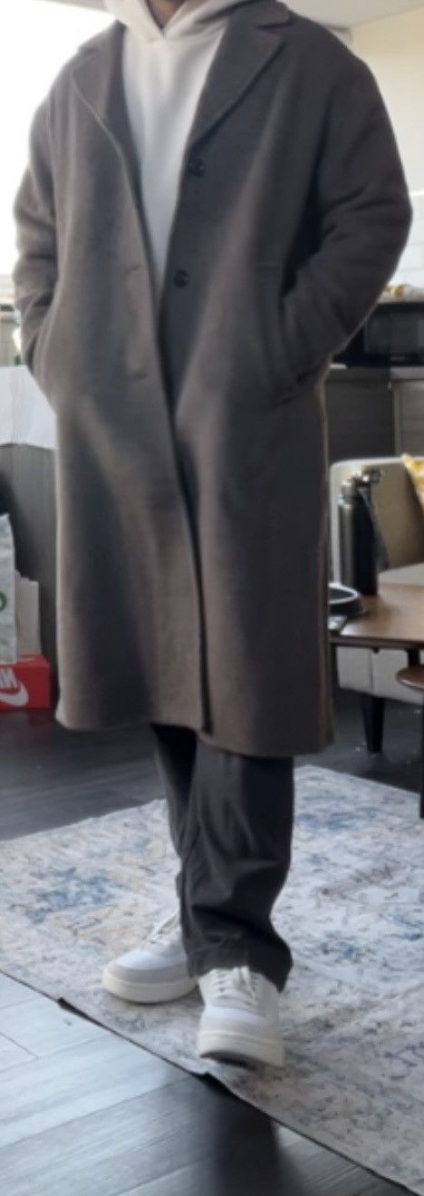 Weekday Weekday Unisex Albin wool blend overcoat in mole Size S / US 4 / IT 40 - 6 Thumbnail