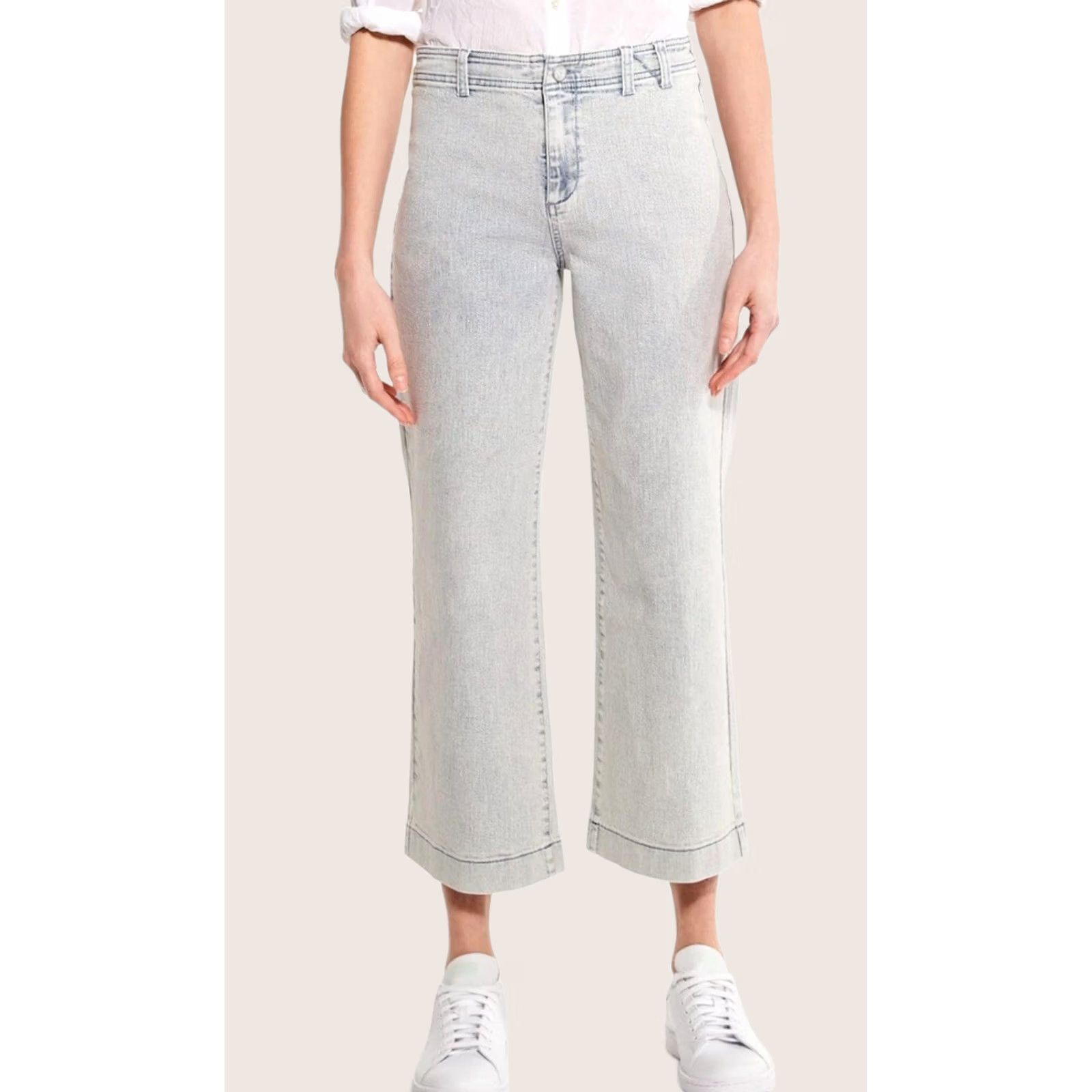 NIC+ZOE NIC+ZOE Jeans Women’s Mid Rise Wide-Leg Crop - Light Blue - Size 31 XS? Size 24" / US 00 / IT 34 - 1 Thumbnail