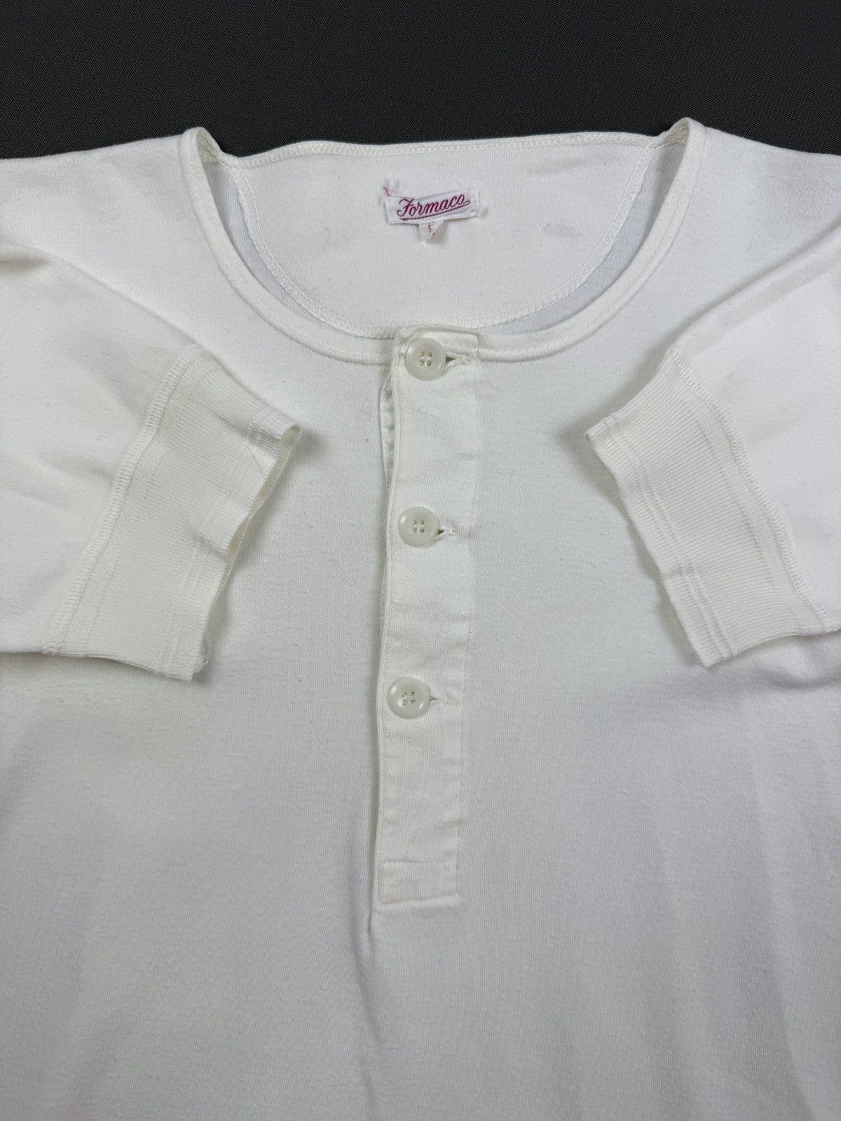 Vintage 40s 50s Vintage Formaco 3 Button Cotton Henley Undershirt Size US S / EU 44-46 / 1 - 2 Thumbnail