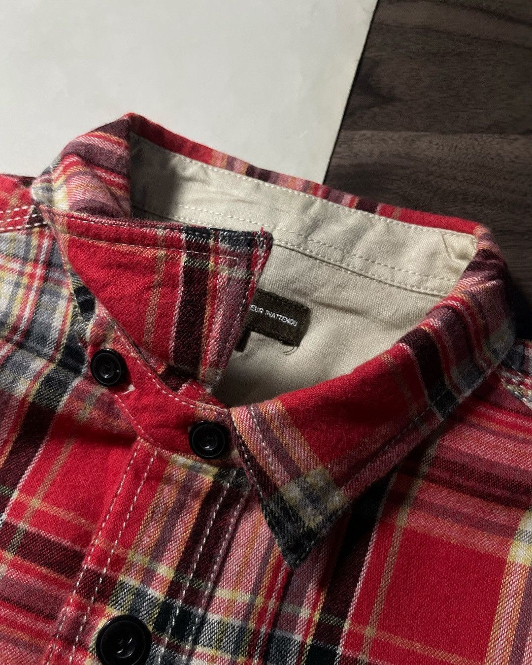 Japanese Brand Flannel Workshirt PETIT BONHEUR INATTENDU Size M Size US M / EU 48-50 / 2 - 6 Thumbnail