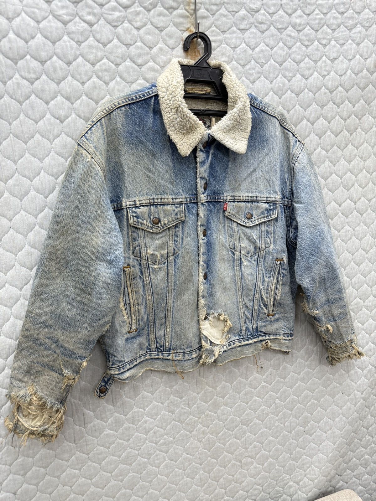 Levi's 🔥🔥💥STEALS VTG LEVIS SHERPA DISTRESSED JACKET Size US M / EU 48-50 / 2 - 2 Thumbnail