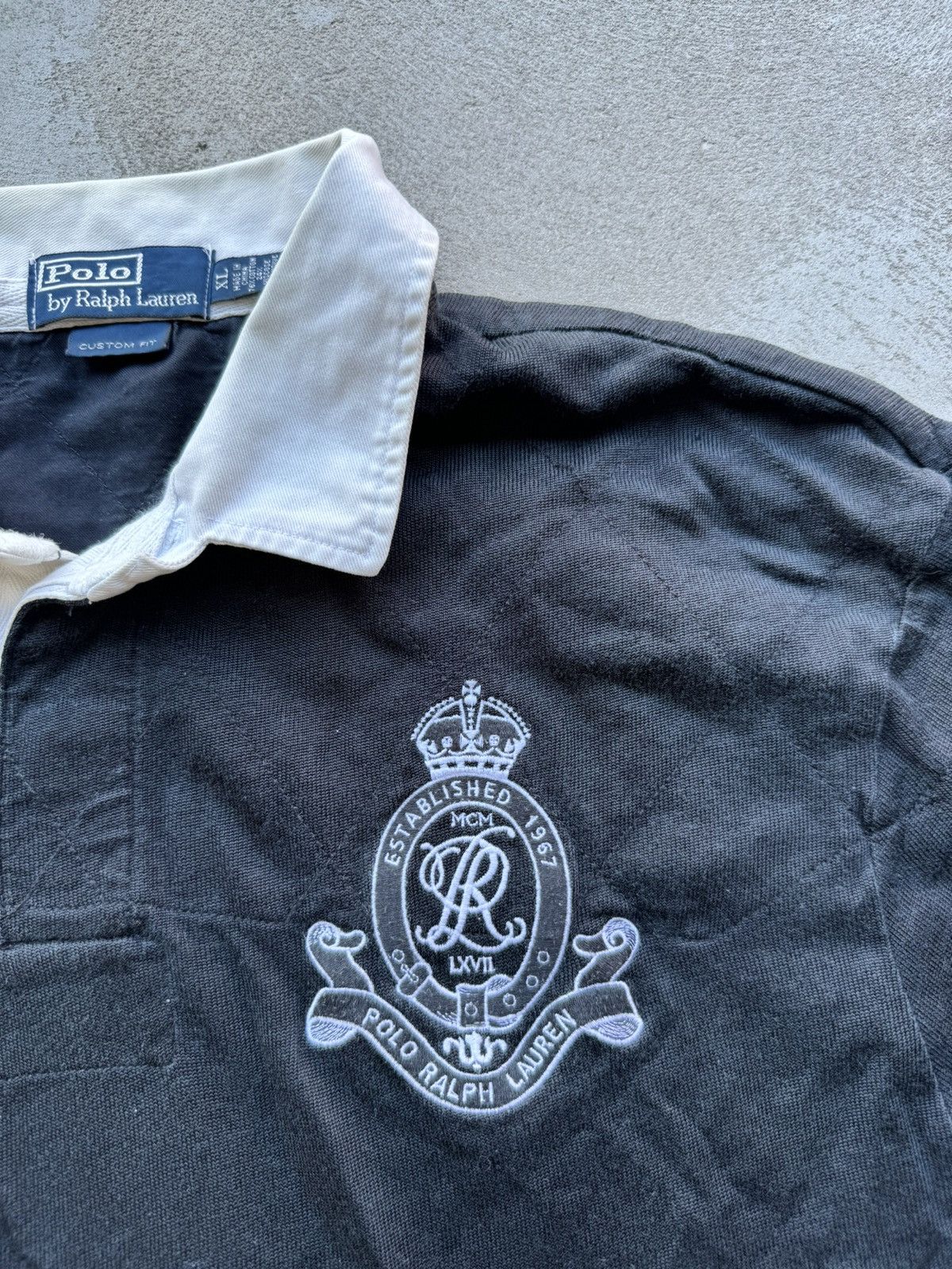 Polo Ralph Lauren × Ralph Lauren × Vintage Polo Ralph Lauren Vintage Rugby Longsleeve Hype Rare Size US XL / EU 56 / 4 - 4 Thumbnail