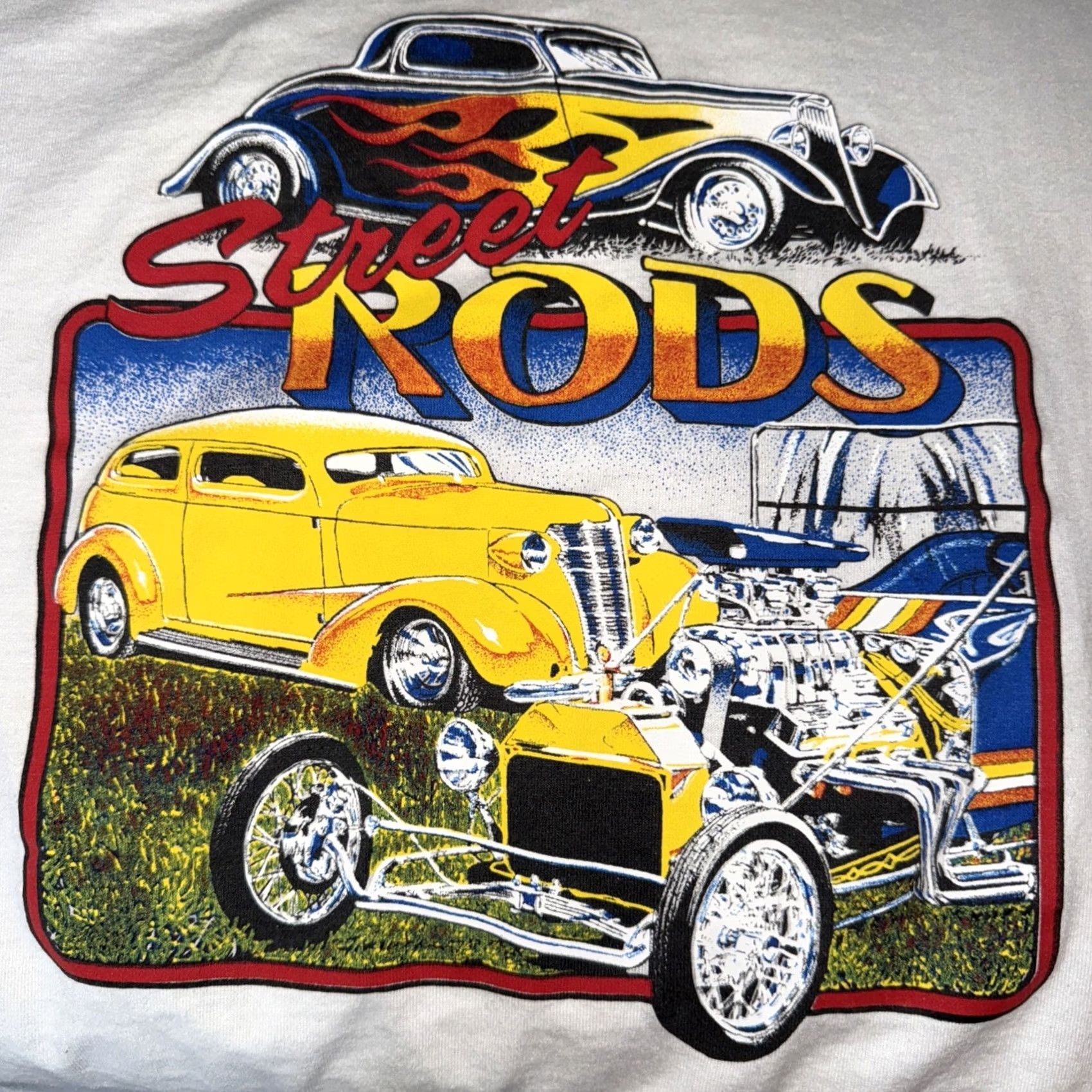 Fruit Of The Loom VINTAGE Fruit of the Loom Street Rod T-Shirt Men XL White Short Sleeve Crew Neck Graphic Print Cars White Adult Men’s XL Size US XL / EU 56 / 4 - 2 Thumbnail