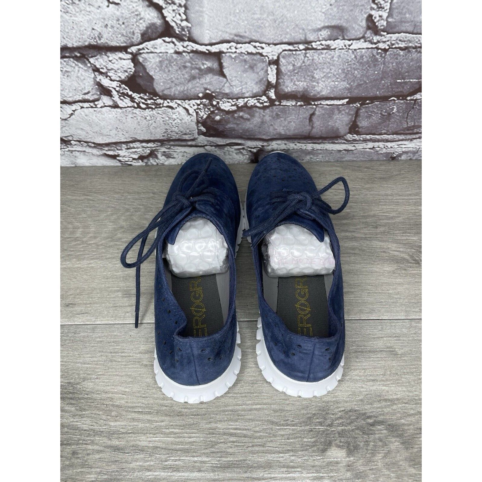 Cole Haan Cole Haan Zerogrand Blue Suede Wingtip Oxfords Women Sz 5.5B Size US 5.5 / IT 35.5 - 6 Thumbnail