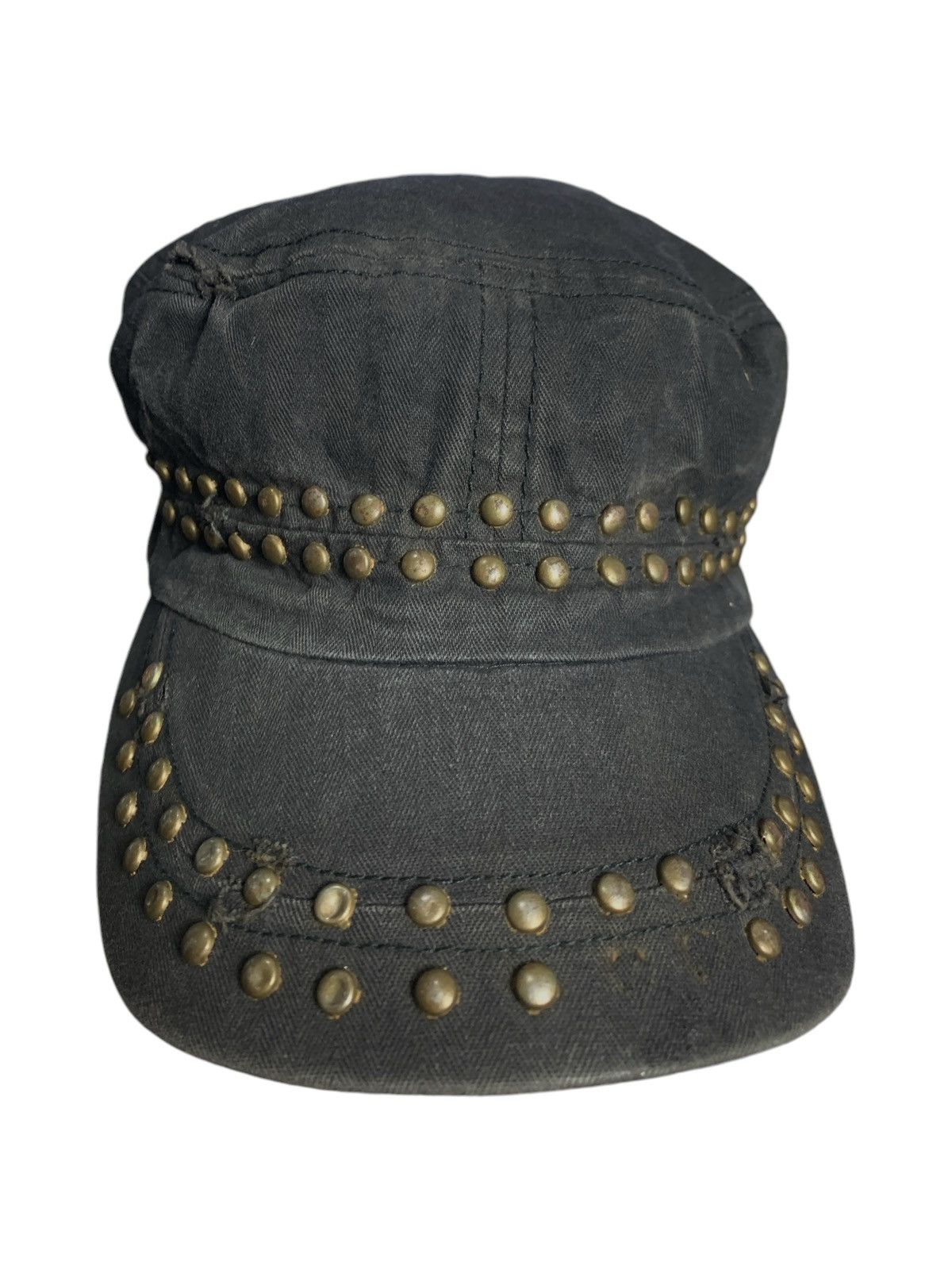 14th Addiction Sun Faded Black Military Radical Studded Cadet Hat Punk Size ONE SIZE - 4 Thumbnail
