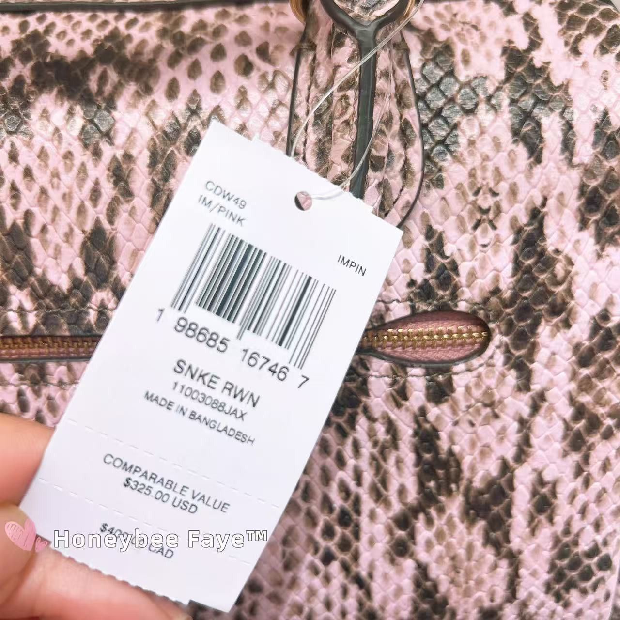 Coach NWT Coach Rowan Satchel Bag CDW49 Gold/Pink Size ONE SIZE - 6 Thumbnail