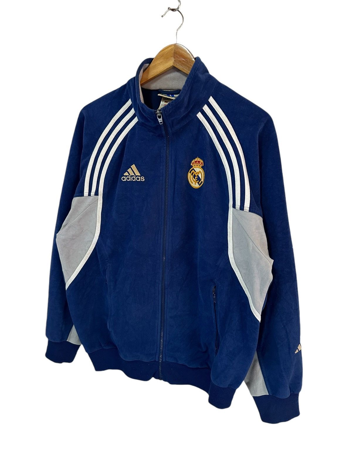 90s adidas real madrid velvet jacket