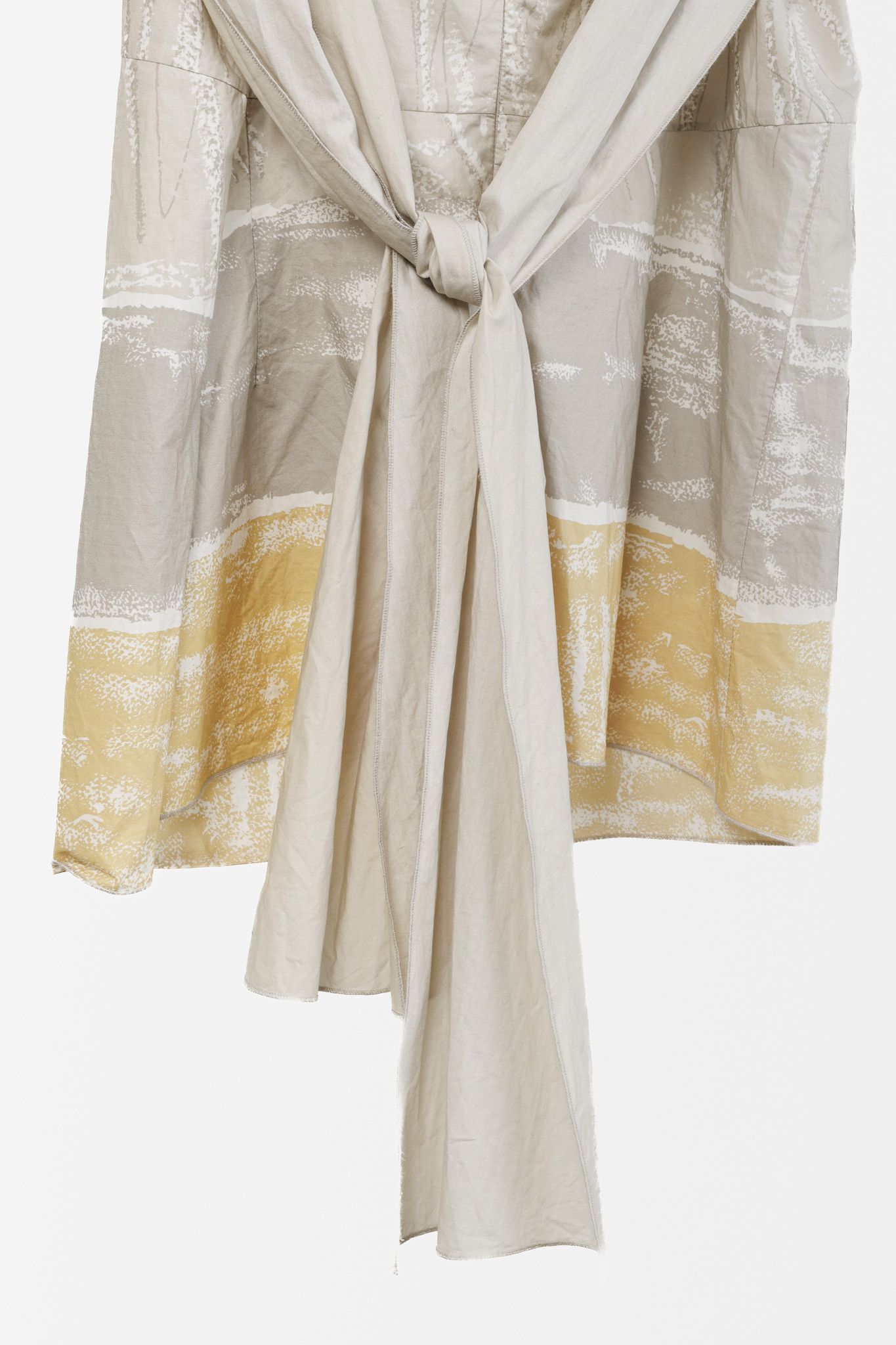Marni Marni Beige Ochre Yellow Print Tie-Back Blouse Size M / US 6-8 / IT 42-44 - 7 Thumbnail