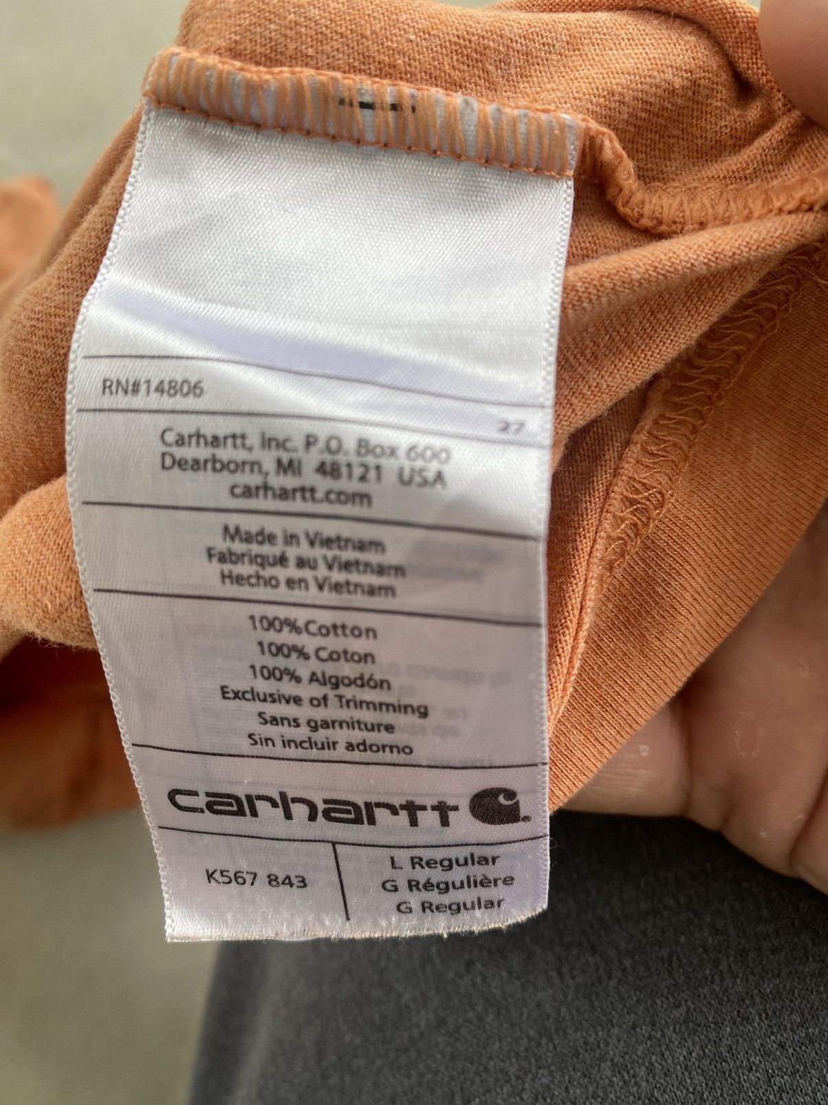 Carhartt × Vintage VINTAGE CARHARTT POCKET TEE DISTRESSED Size US L / EU 52-54 / 3 - 4 Thumbnail